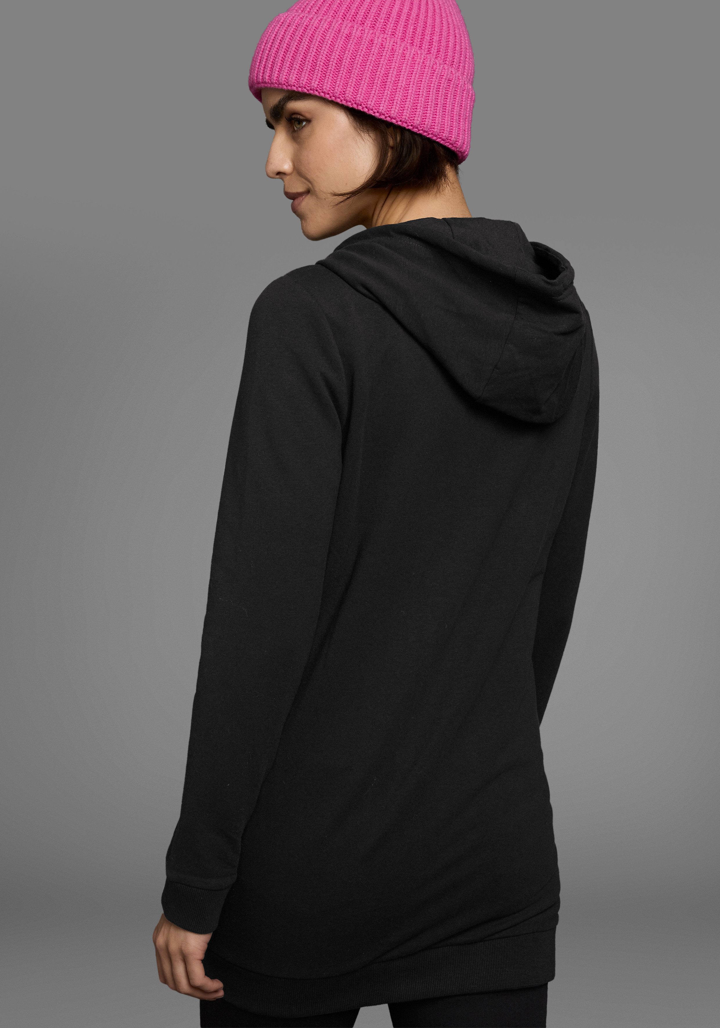 Flashlights Sweatjacke in langer Form mit Zipper