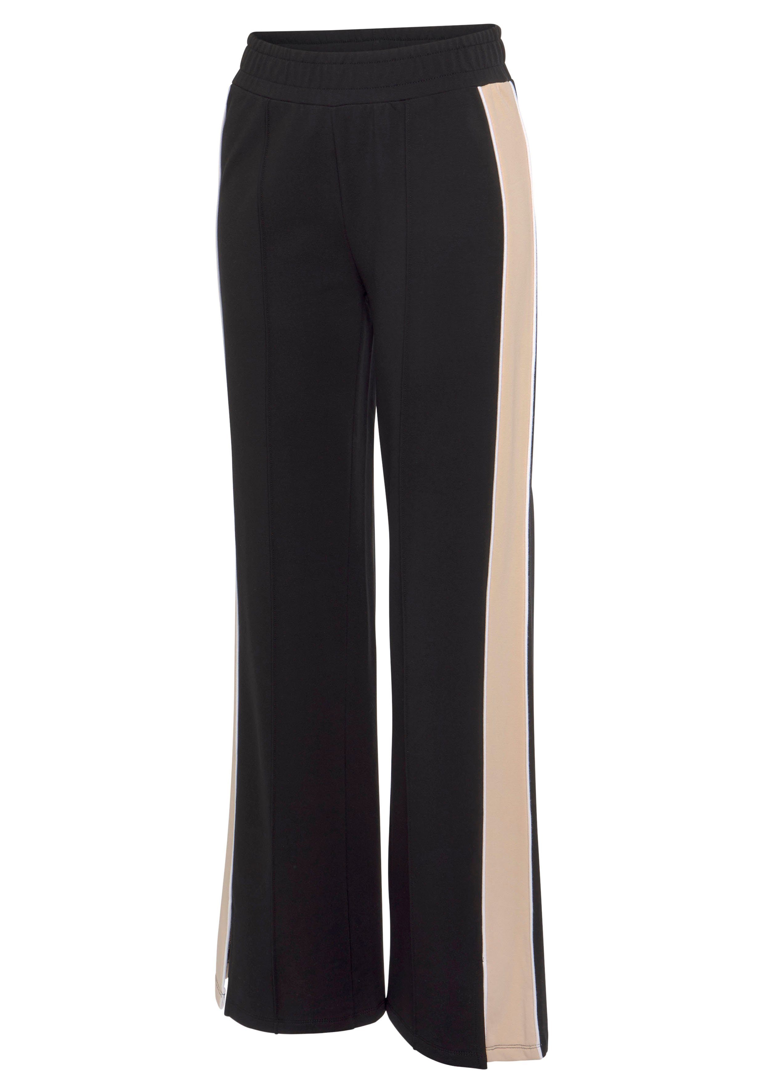s.Oliver Sweathose Loumngehose mit Kontraststreifen und Pipings, Loungewear