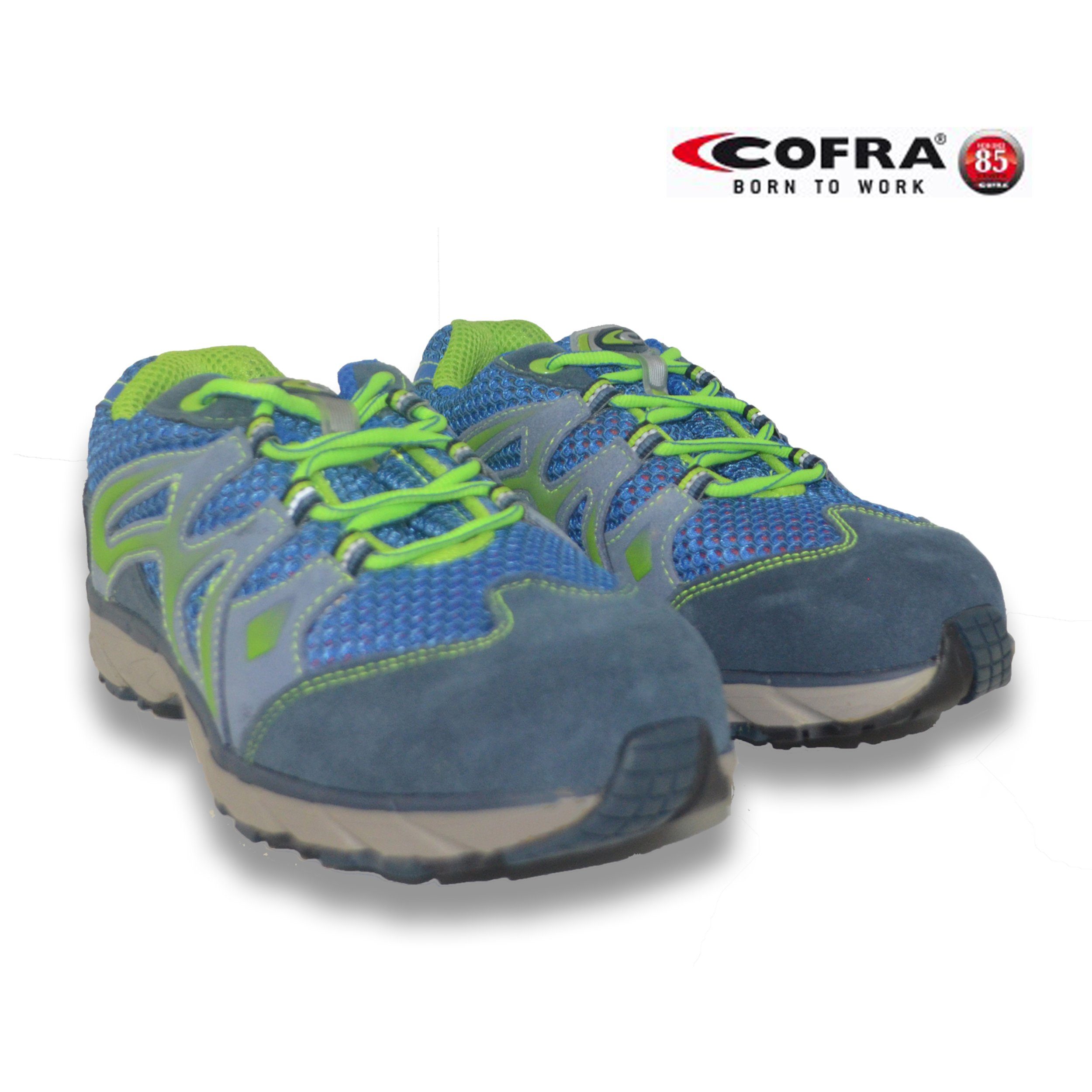 Cofra Sicherheitsschuhe New Dogville Blue S1 P SRC Sicherheitsschuh (1 Paar Sicherheitsschuhe + 2 Paar Arbeitshandschuhe) Kappe: Stahlkappe mit 200 J Zehenschutz