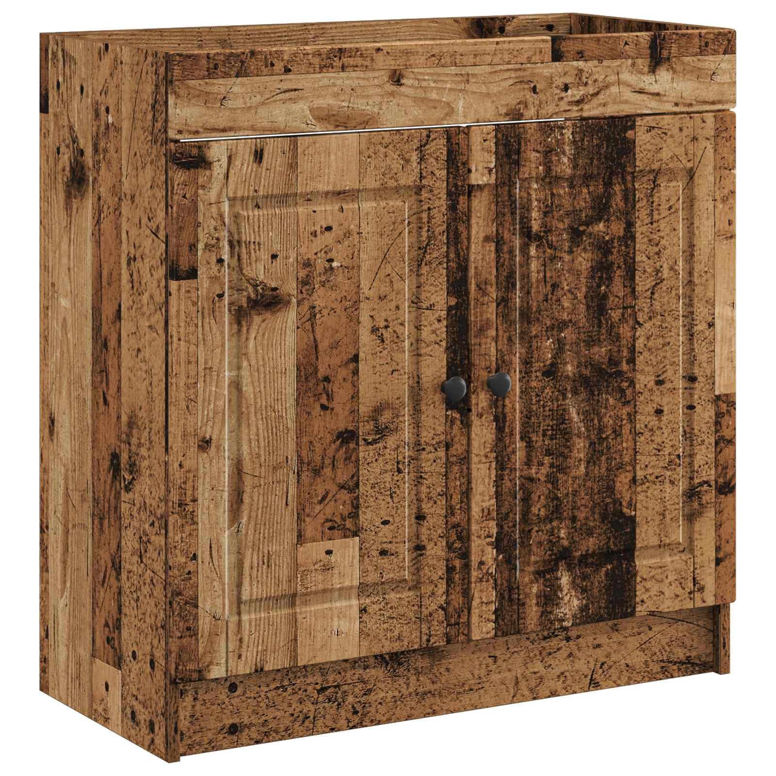 Badezimmerspiegelschrank Unter dem Waschbecken Badschrank Altholz 56 x 37,5 x 81 cm