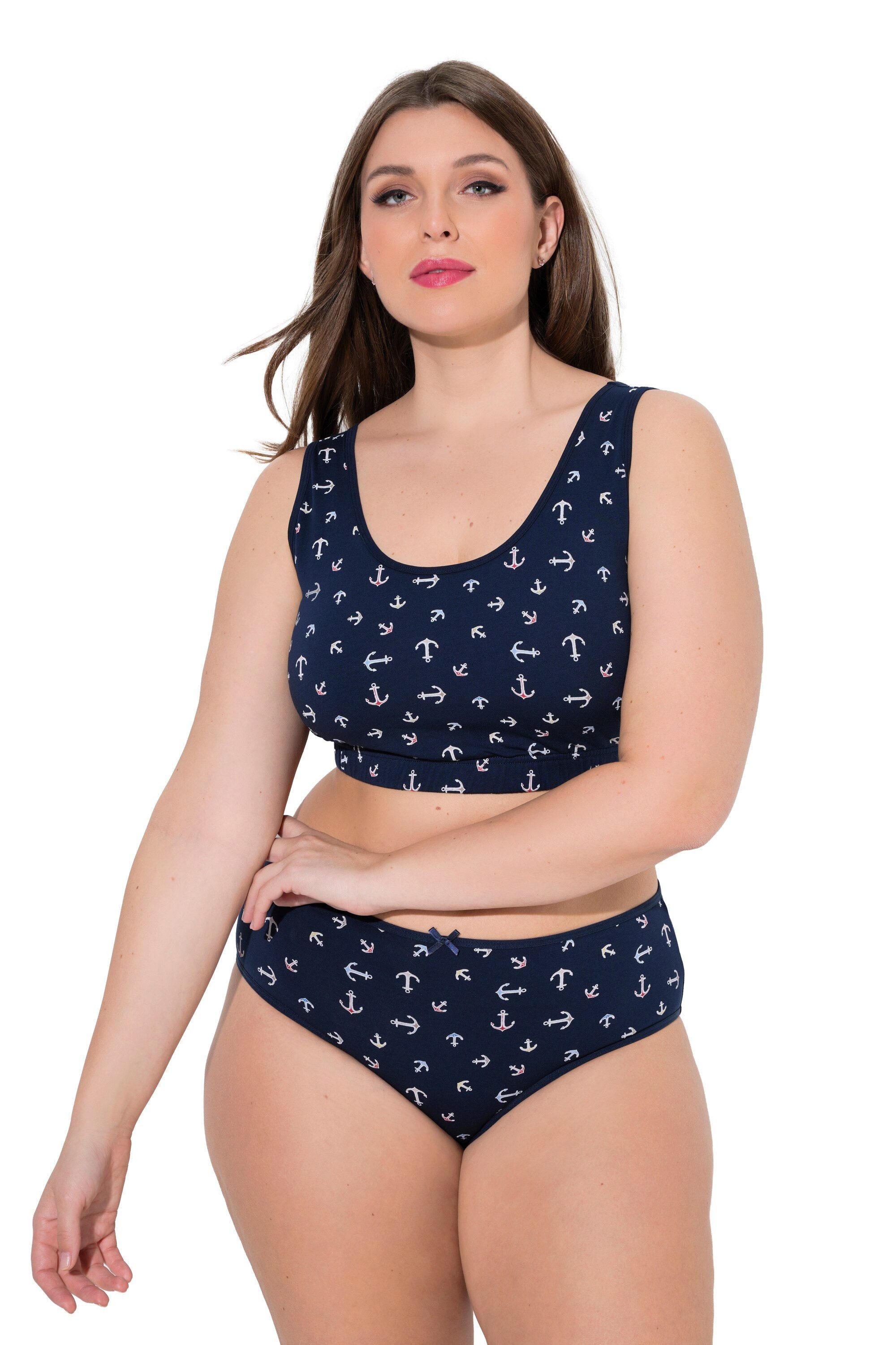 Ulla Popken Bustier Bustiers 2er-Pack Ankermuster Rundhals