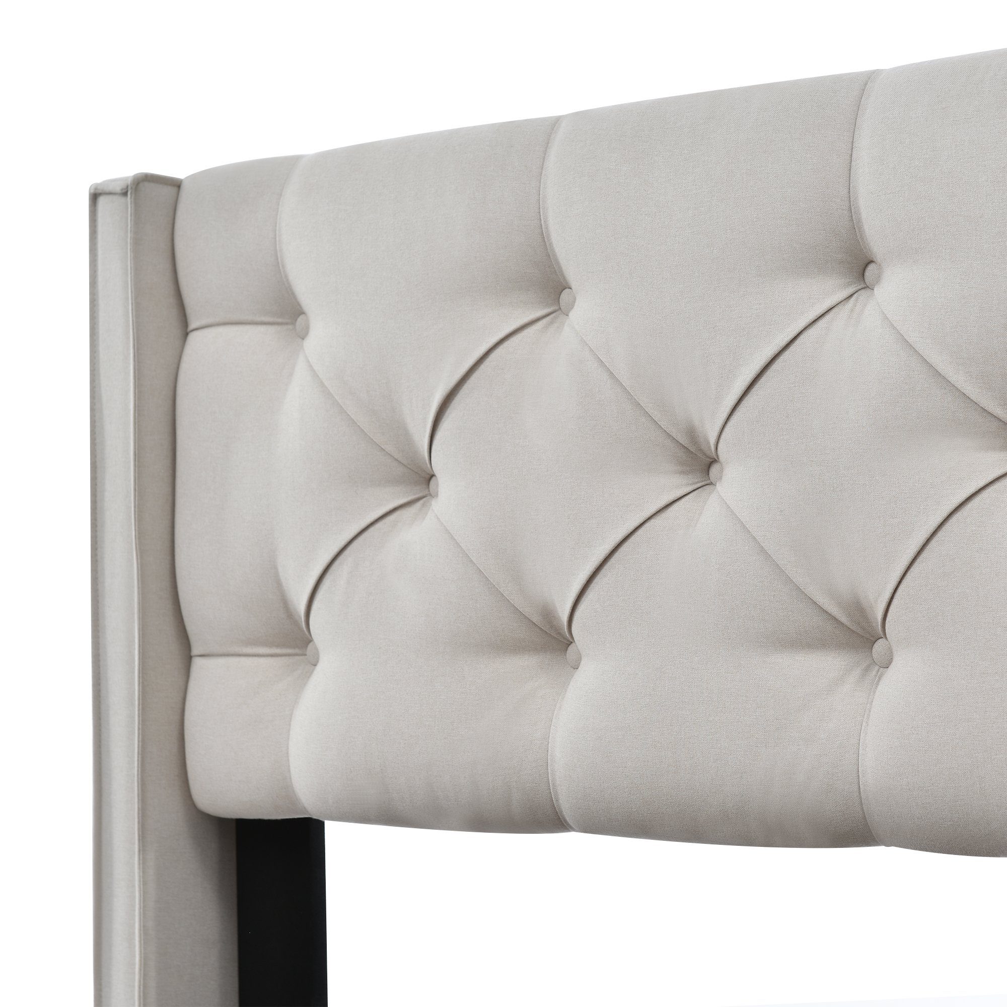 Boxspringbett (Polsterbett Doppelbett 160x200 cm mit edler Knopfheftung und Matratze), Hydraulisches Funktionsbett mit Bettkasten und Lattenrost, Baumwolle