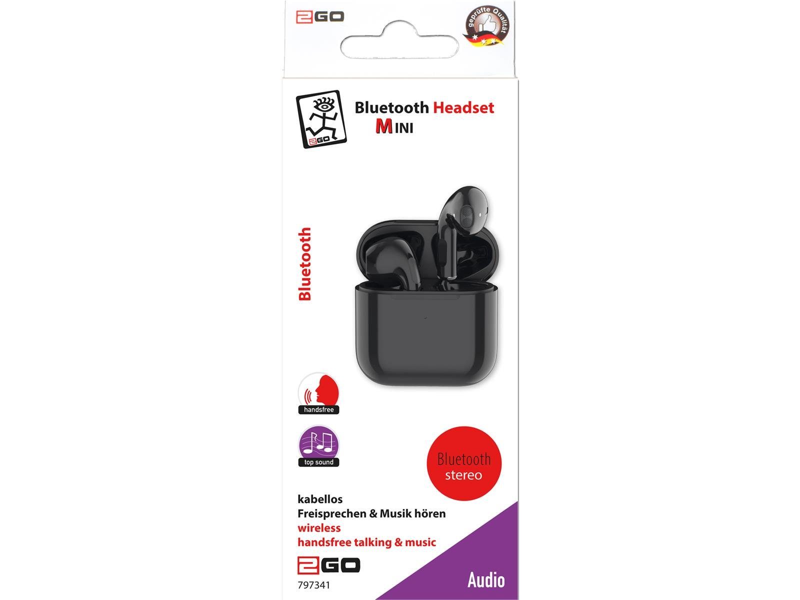 Headset schwarz "TWS Bluetooth 2GO Mini" - 2GO Headset