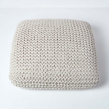 Homescapes Pouf Homescapes Bodenkissen groß creme Bezug 100% Baumwolle
