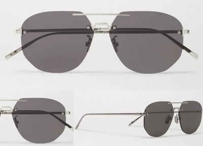 Berluti Sonnenbrille BERLUTI Rimless Aviator-Style Silver-Tone Sunglasses Sonnenbrille Glas