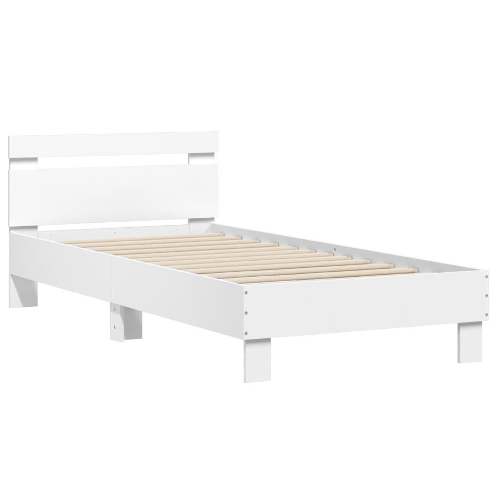furnicato Bettgestell mit Kopfteil Weiß 90x200 günstig online kaufen