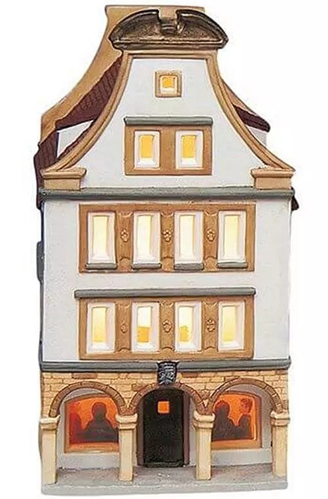 Wurm Dekoobjekt Windlicht Haus Münster/Prinzipalmarkt aus Porzellan B13 x T10 x H21 cm