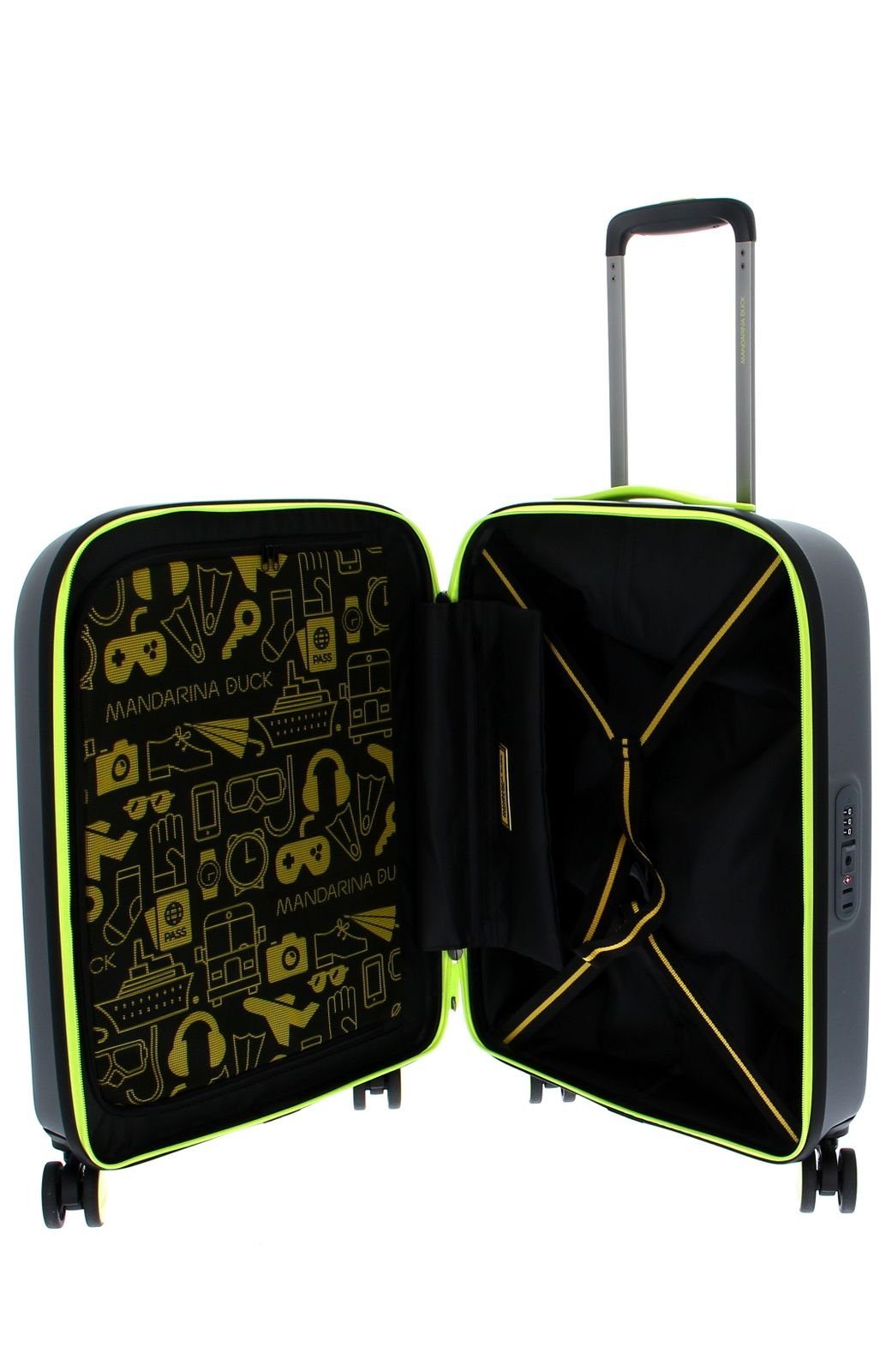 Lime Duck Rollen Mandarina +, & Logoduck 4 Hartschalen-Trolley Gray