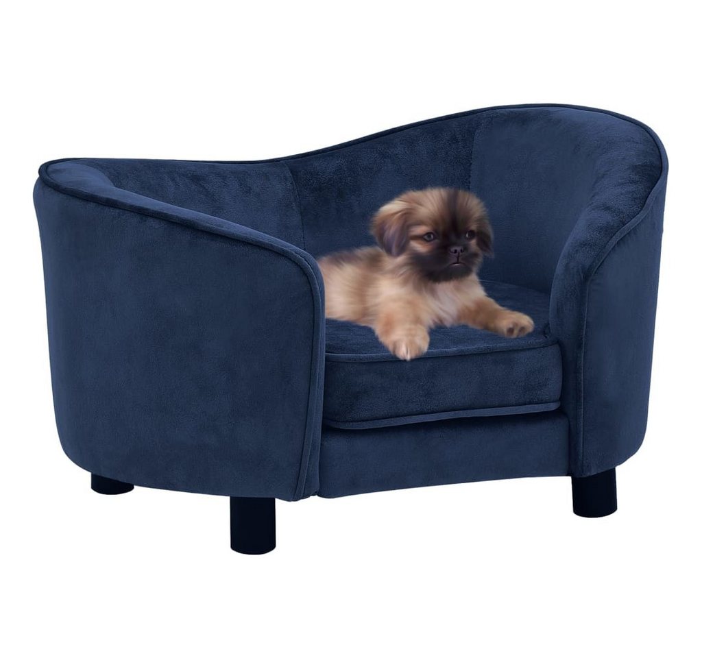 Thumbnail - vidaXL Tierbett, Hundesofa Blau 69x49x40 cm Plüsch
