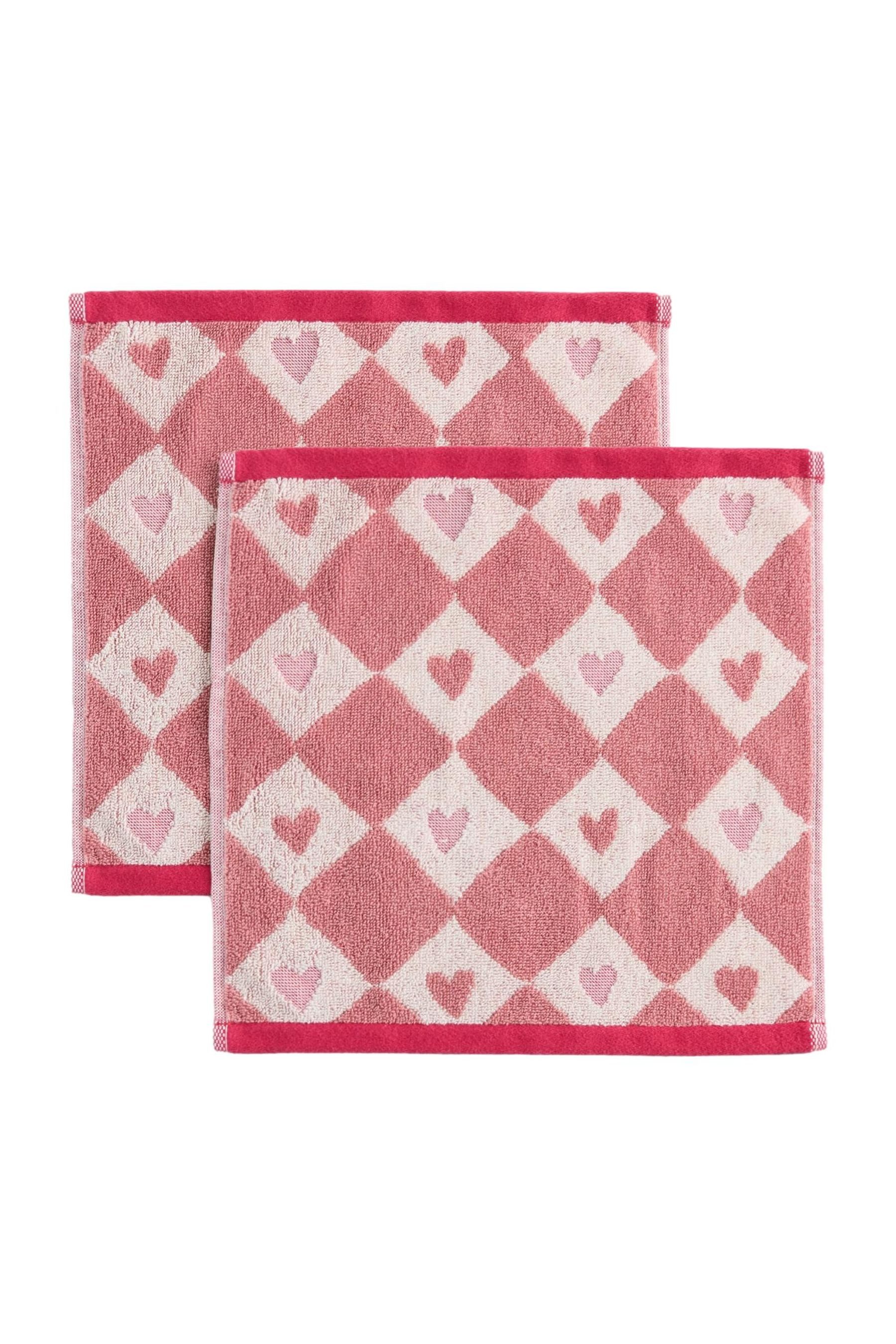 Handtuch Gesichtswaschlappen Herz, 2er-Pack