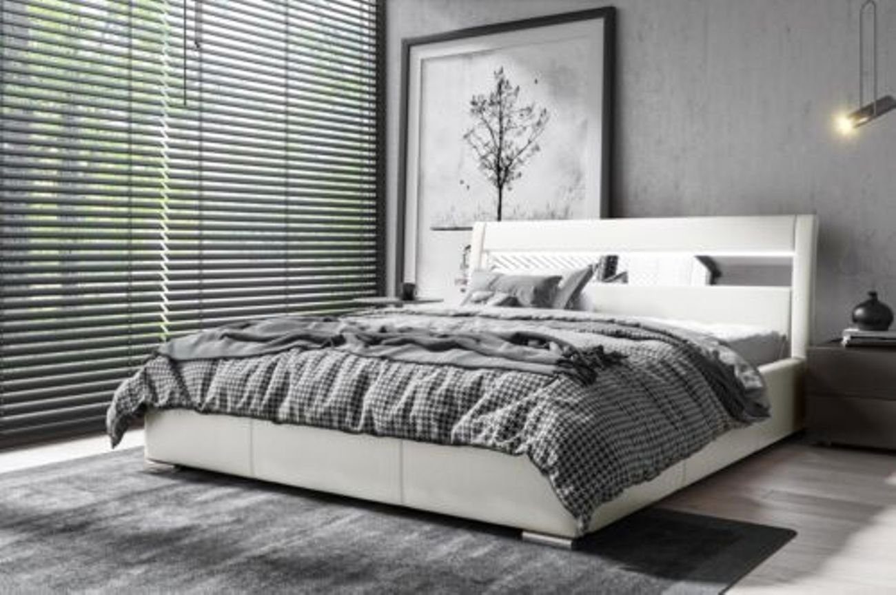 JVmoebel Polsterbett, Bettrahmen Holz Bett Design Doppel Hotel Modern Bett Weiß | Polsterbetten