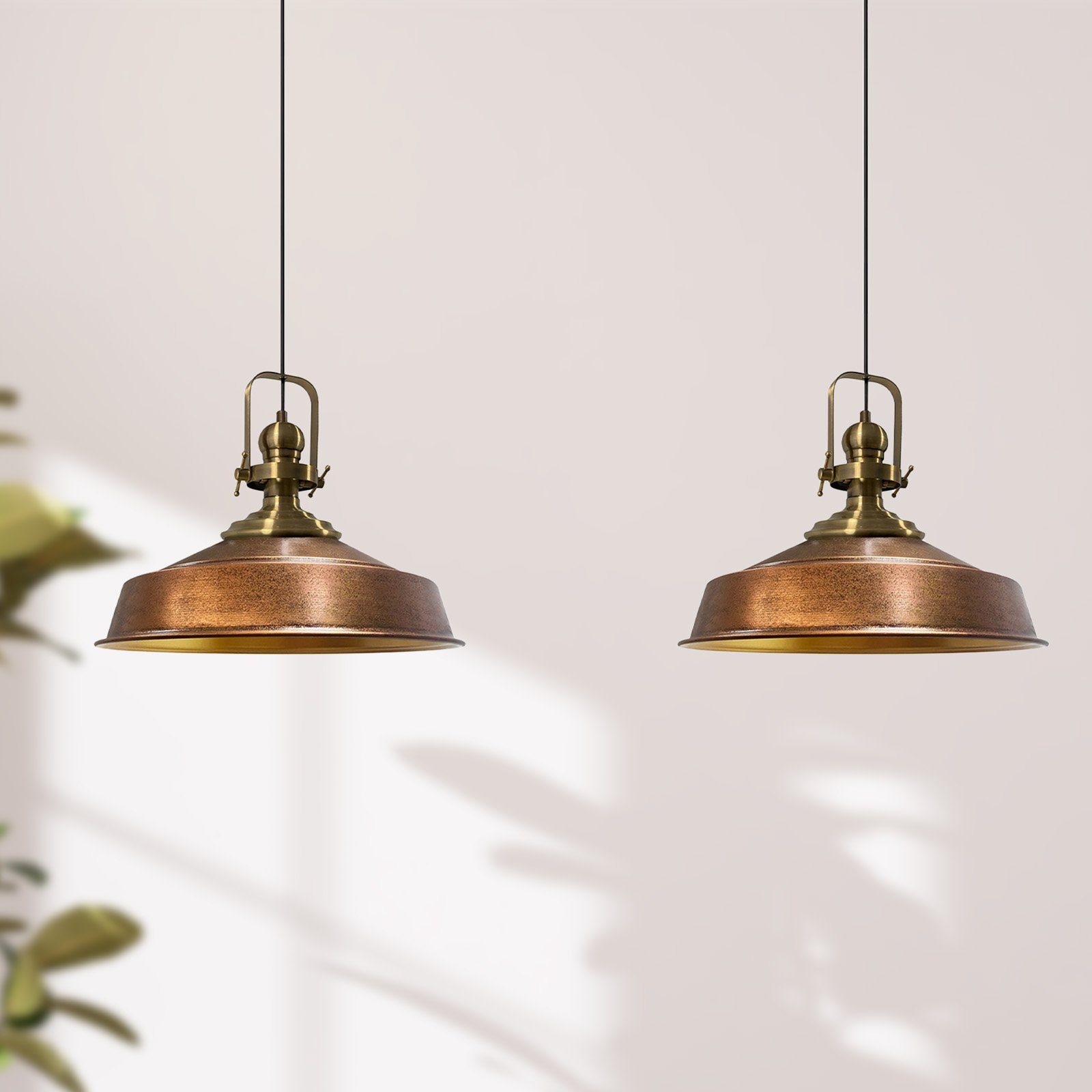 Bamyum Pendelleuchte Asletl Hängelampe aus Metall 2 Flammige, E27, Vintage Lampe, ohne Leuchtmittel – Bild 2 von 5