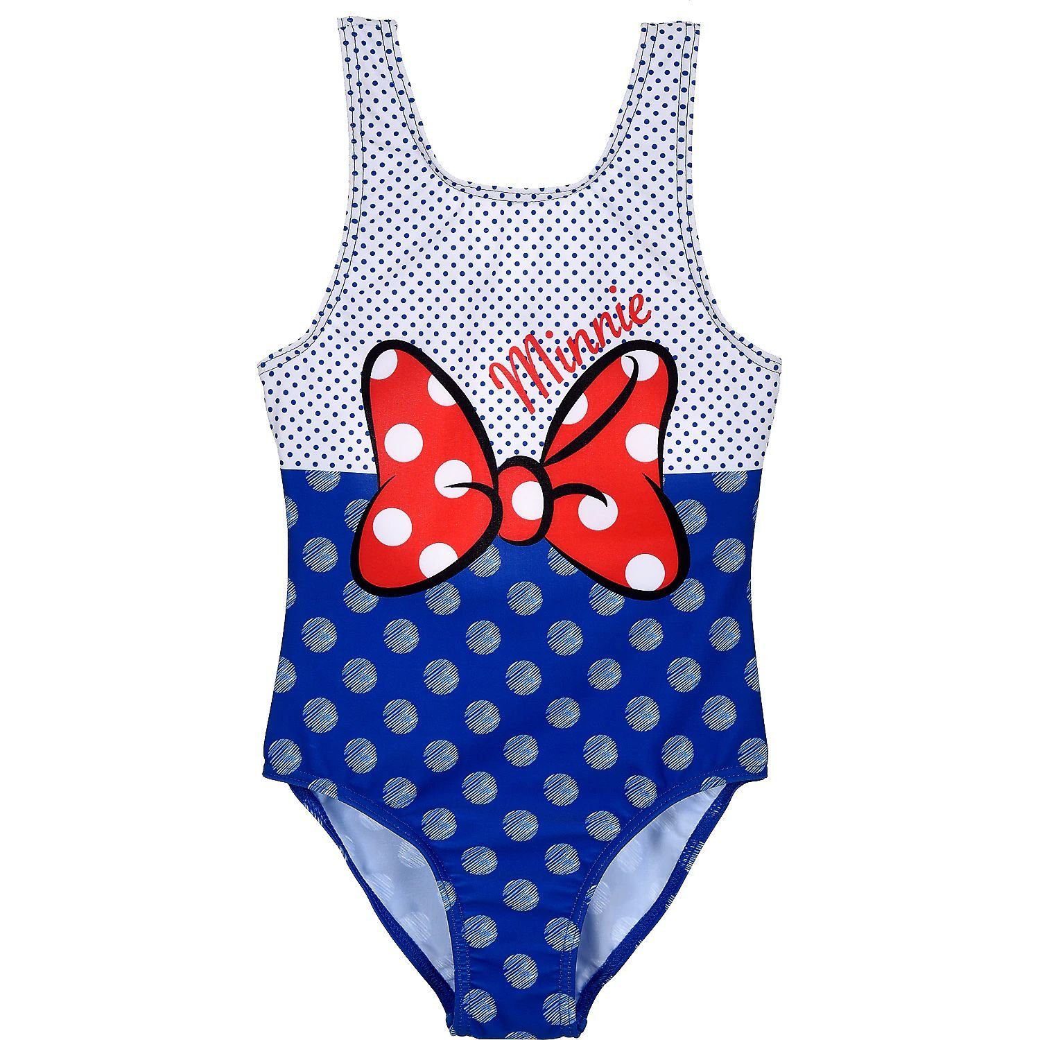 Disney Minnie Mouse Badeanzug »MINNIE MOUSE Badeanzug Mädchen Schwimmanzug  Blau und Rot Einteiler mit Punkten Gr.98 104 116 128« online kaufen | OTTO