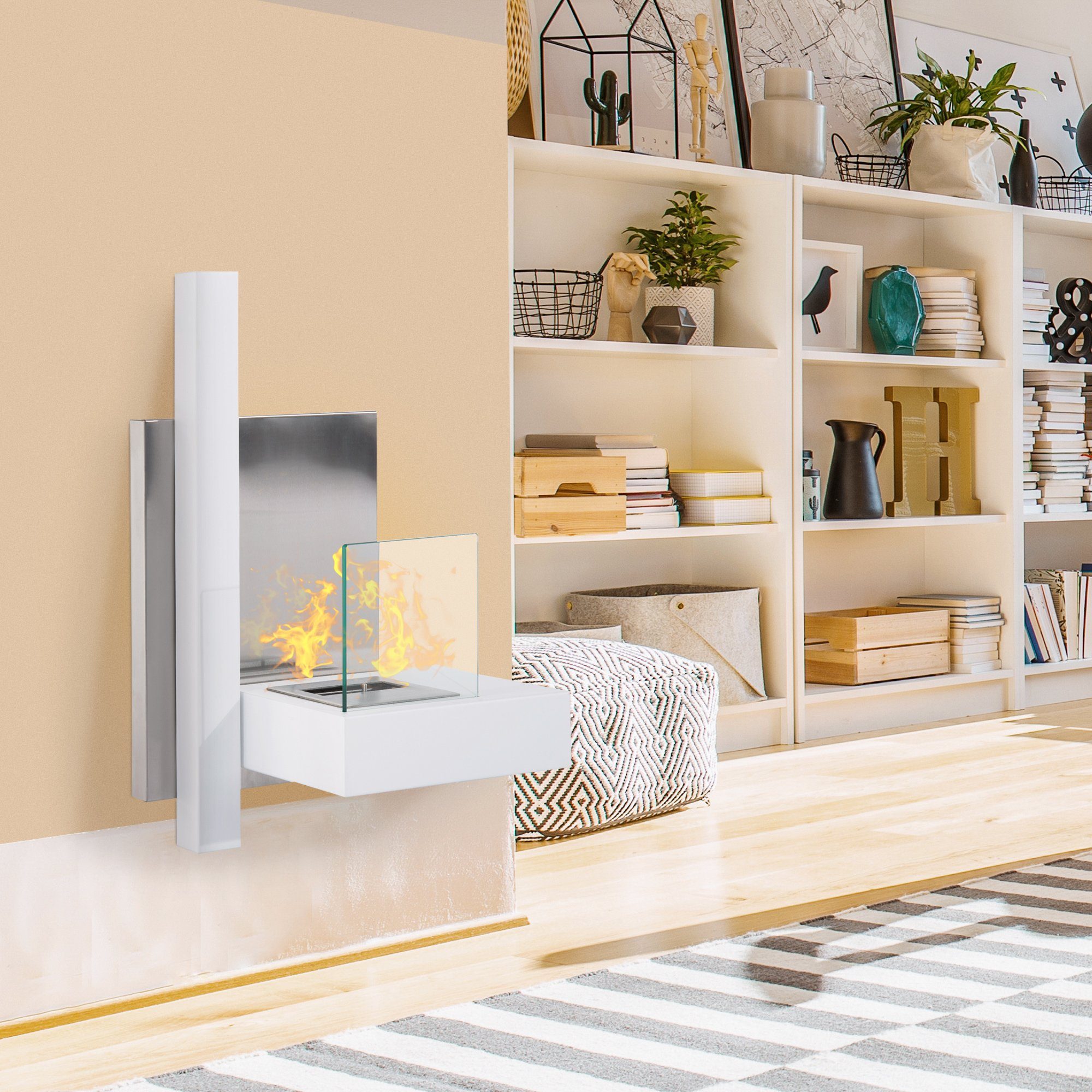 HOMCOM Echtfeuer-Dekokamin Ethanol-Kamin (1-St), Bio-Ethanol-Brenner, Rostf günstig online kaufen