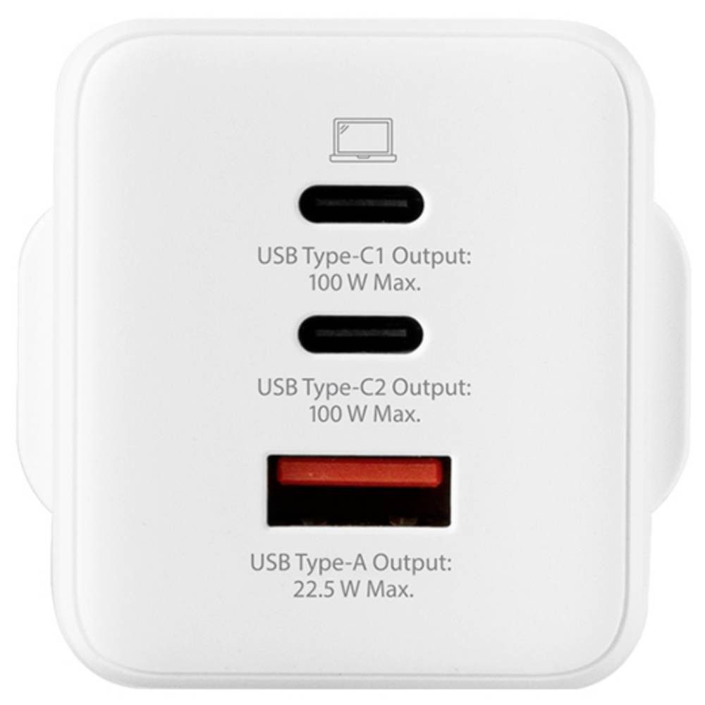 SKROSS Power Charger Combo+ 100W UK USB Ladegerät 100 W 2x USB-C®, 1x USB-A USB-Ladegerät (USB Power Delivery (USB-PD), GaN)
