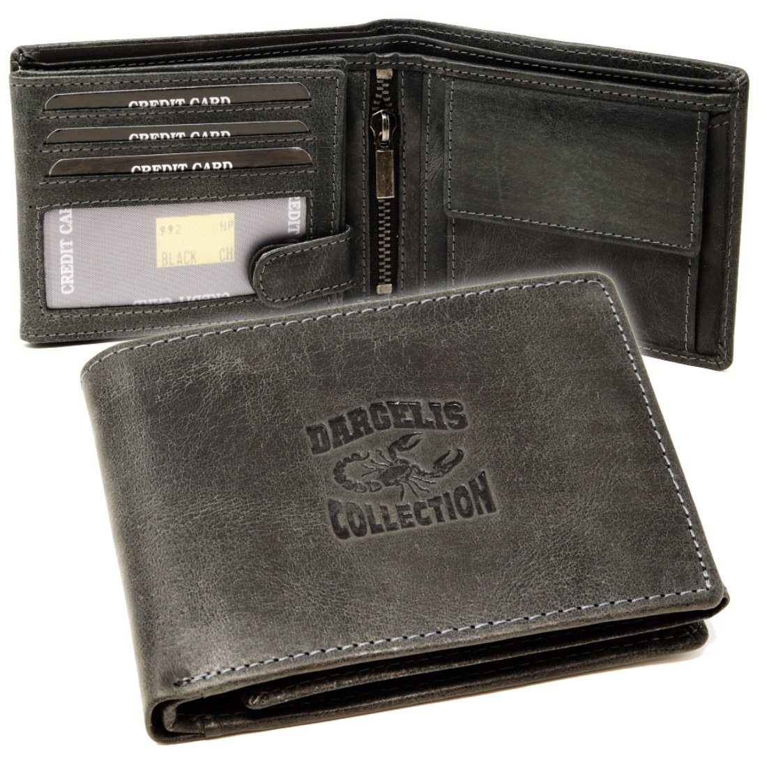 mit Portemonnaie, Brieftasche Leder Büffelleder Lederbörse Geldbörse SHG RFID Börse Schutz Männerbörse Münzfach Herren