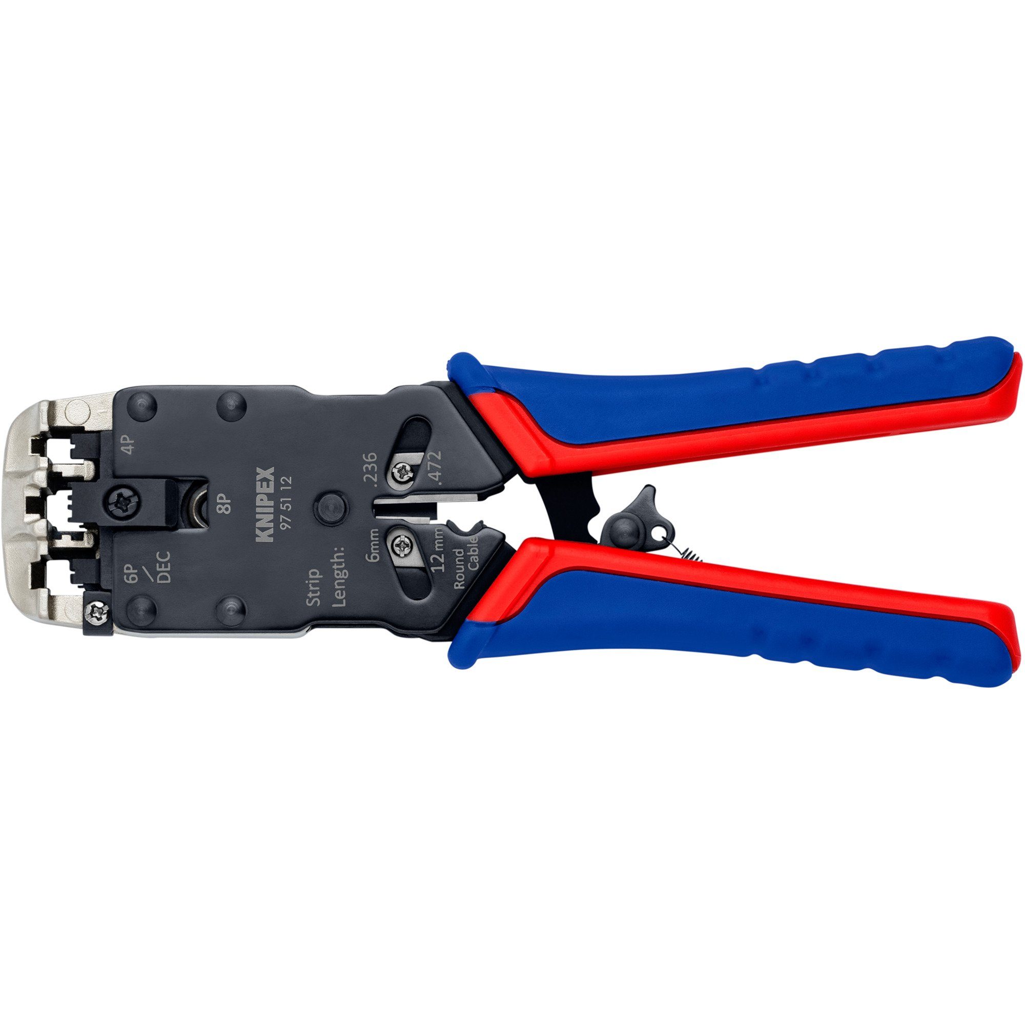 Greifzange KNIPEX Crimpzange 97 51 12, (RJ-10, RJ-11/12 und