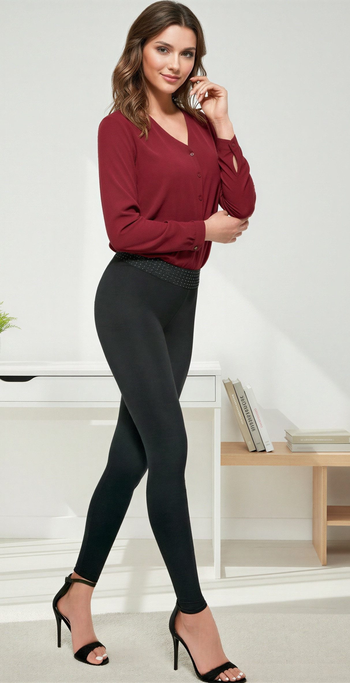 Bas Bleu Shapingleggings Pushup-Leggings mit dekorativem Bund, Damenlegging günstig online kaufen