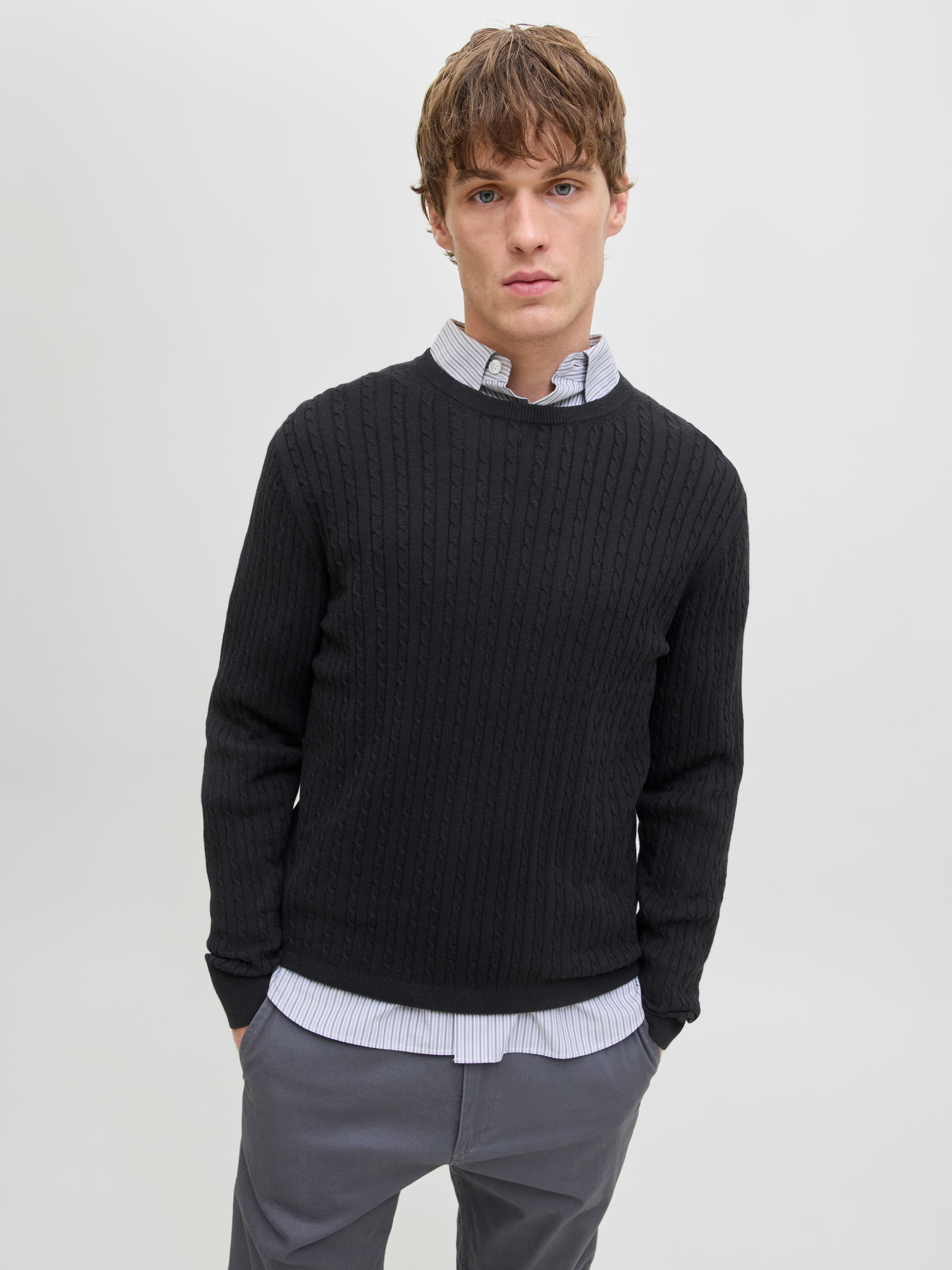 Jack & Jones Strickpullover JJEEMIL KNIT CABLE CREW NECK NOOS günstig online kaufen