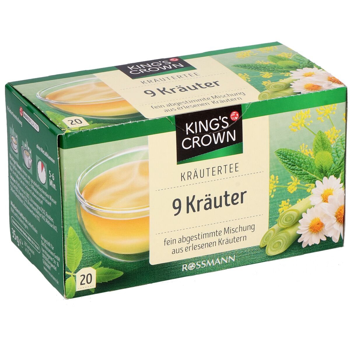 KING'S CROWN Tee 9 Kräuter, 20 Teebeutel, Kräutertee