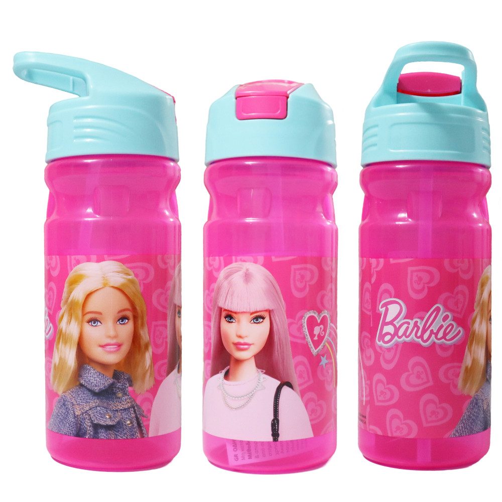 Barbie Trinkflasche Barbie Kinder Sport Wasserflasche Flasche Trinkhalm Griff 500 ml
