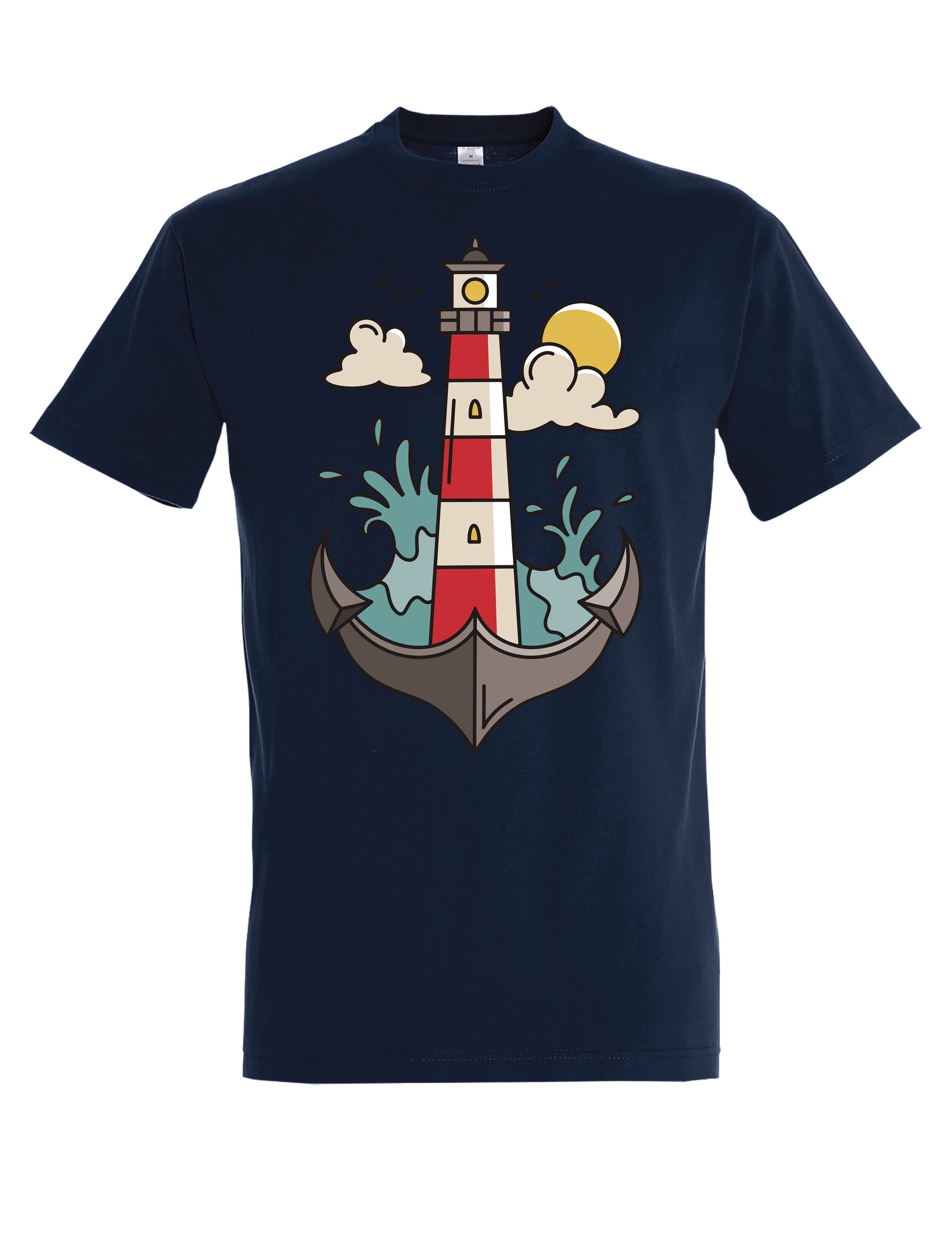 Print-Shirt "Anker Leuchtturm" Herren T-Shirt Lustigen Print Statement Geschenk