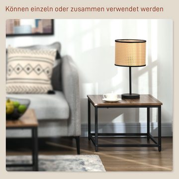 HOMCOM Couchtisch Satztisch, Sofatisch im Industriedesign Wohnzimmertisch (Beistelltisch, 2-St., Kaffeetisch), mit Holzoptik