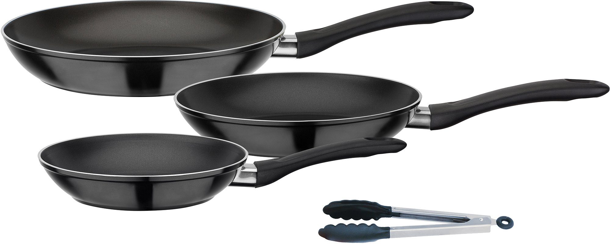 GSW Pfannen-Set Nova, Aluminium (Set, 4-tlg., 1x Bratpfanne Ø 20 cm, 1x Bratpfanne Ø 24 cm, 1x Bratpfanne Ø 28 cm), Induktion