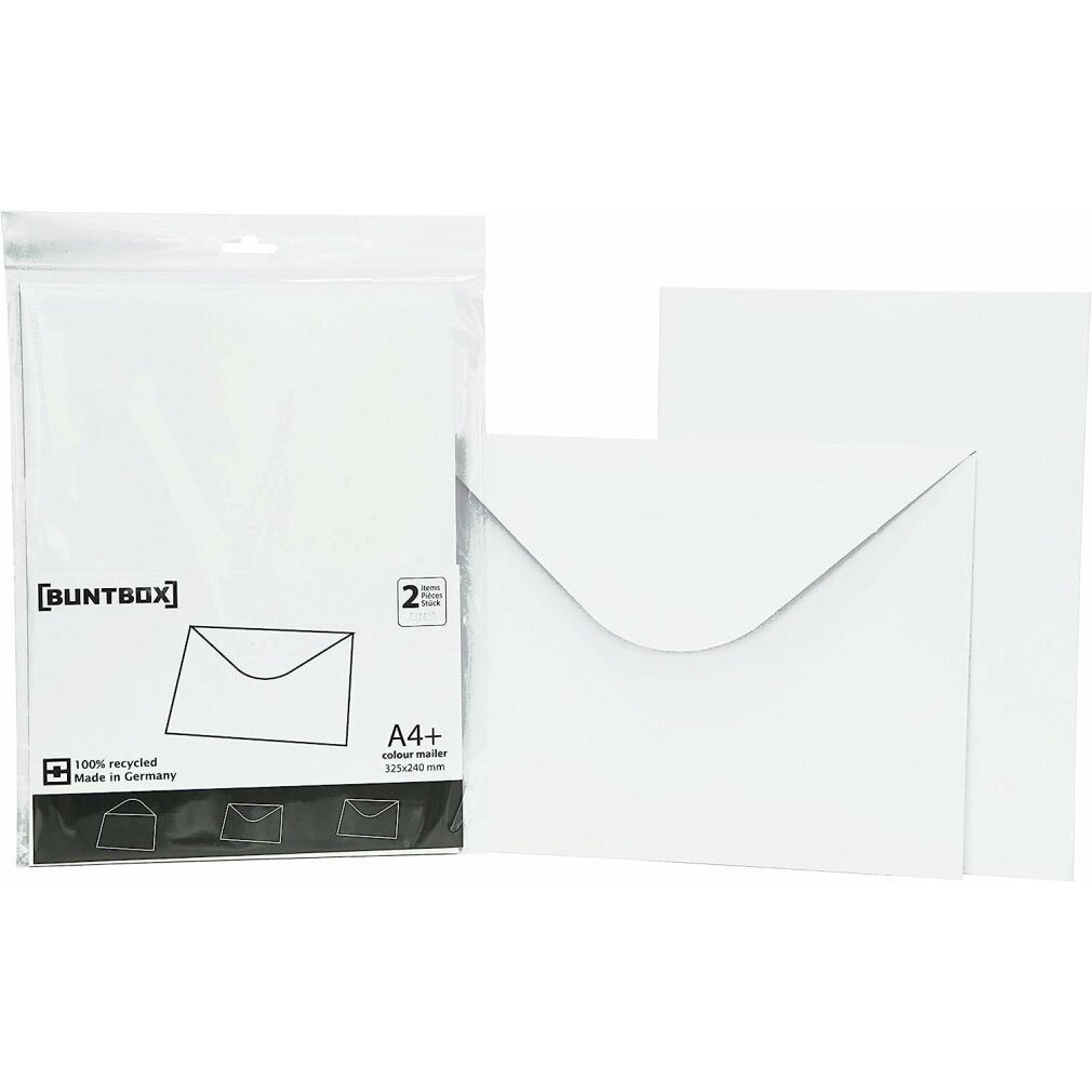 BUNTBOX Briefumschlag BUNTBOX Briefumschläge DIN C4 ohne Fenster weiß 2 St.