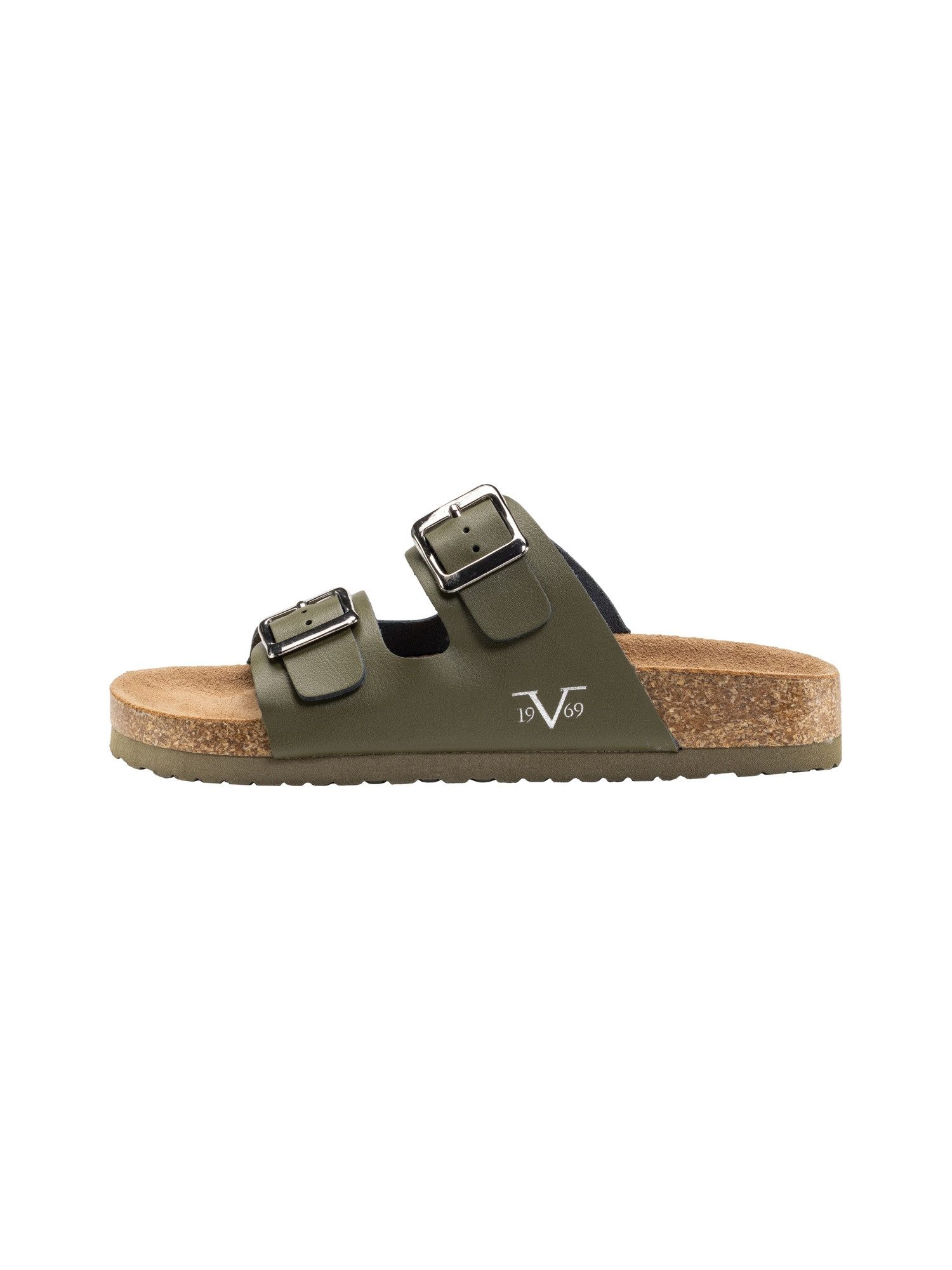 19V69 ITALIA SASSARI ACTION Sandale Damen Pantolette aus Leder mit anatomischem Kork-Lederfußbett