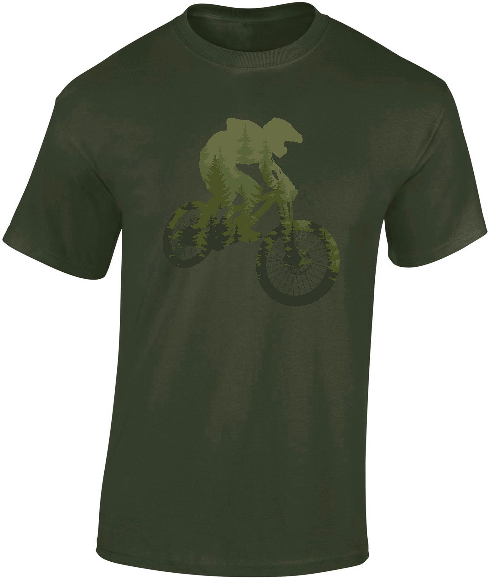 Baddery Print-Shirt Fahrrad T-Shirt: "Forest Ride" günstig online kaufen