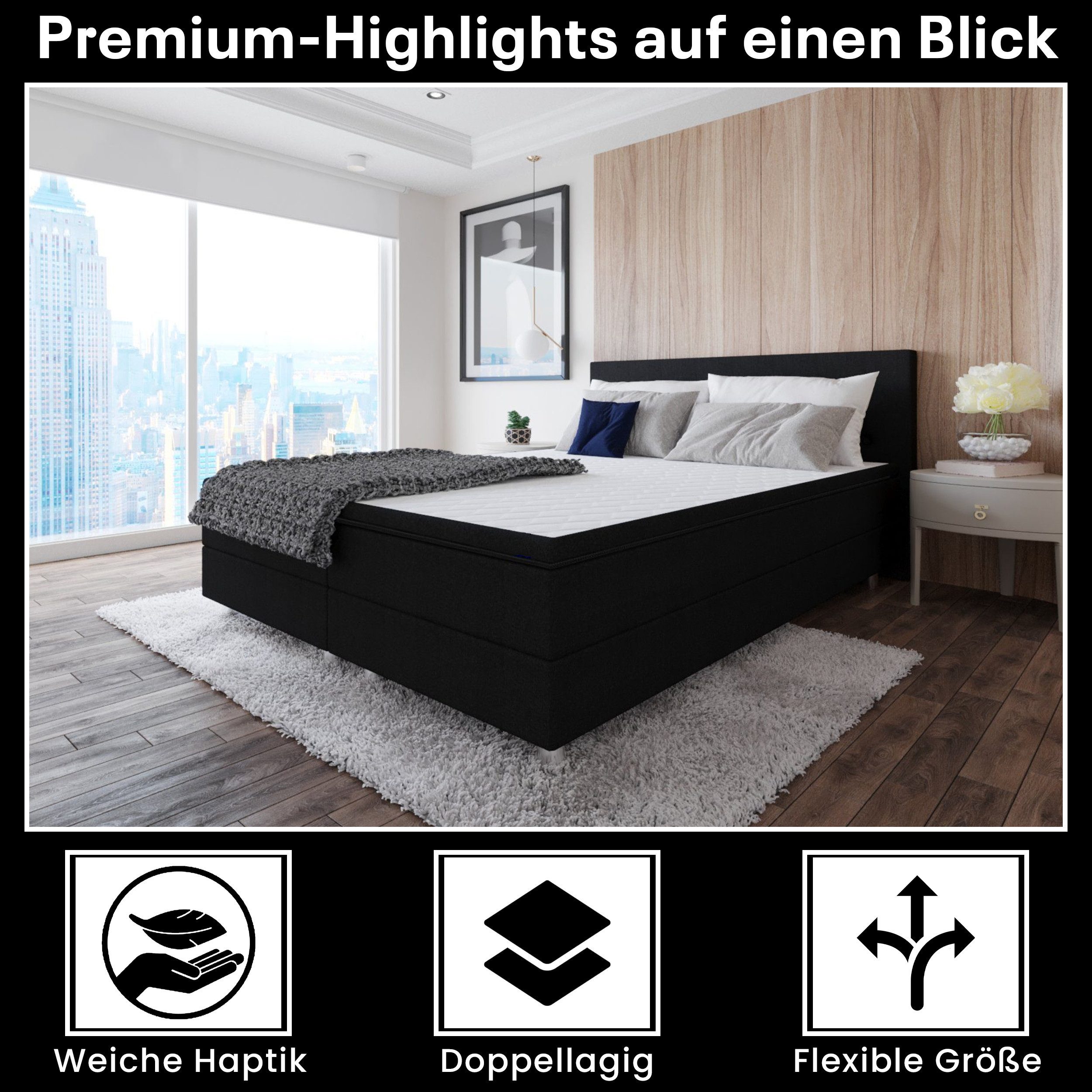 Best for Home Boxbett Neo Sawana Bonellfederkernmatratze mit 5 cm Topper (9 günstig online kaufen