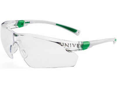 Univet Arbeitsschutzbrille Schutzbrille 506 UP EN 166,EN 170 Bügel weiß grün,Scheibe klar PC U