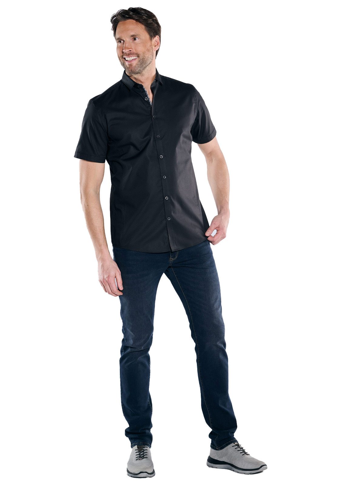 Engbers Kurzarmhemd Herren Kurzarm-Hemd "My Favorite", Schwarz