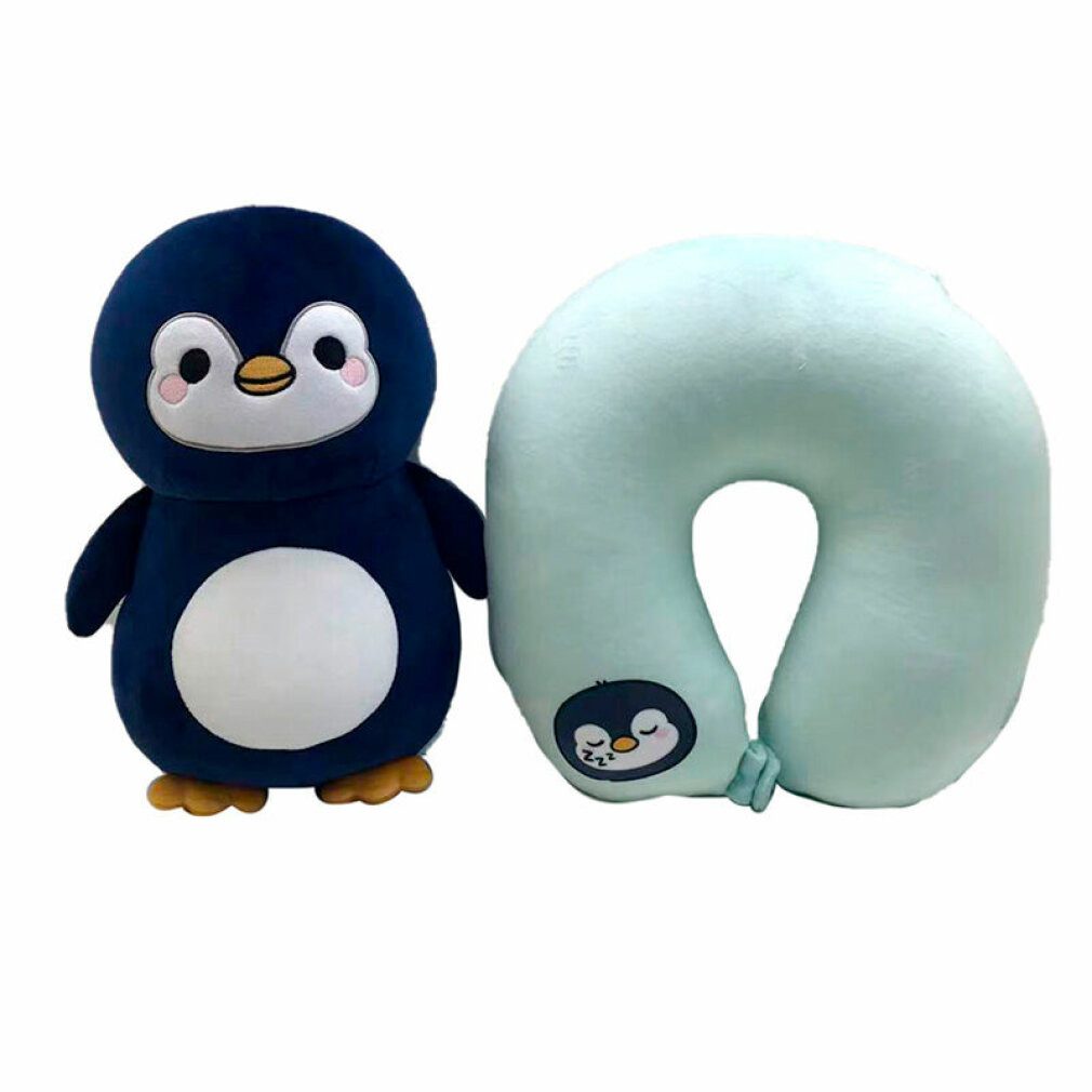 Puckator Dekokissen Adoramals Penguin Swapseazzz Reisekissen + Plüschtier