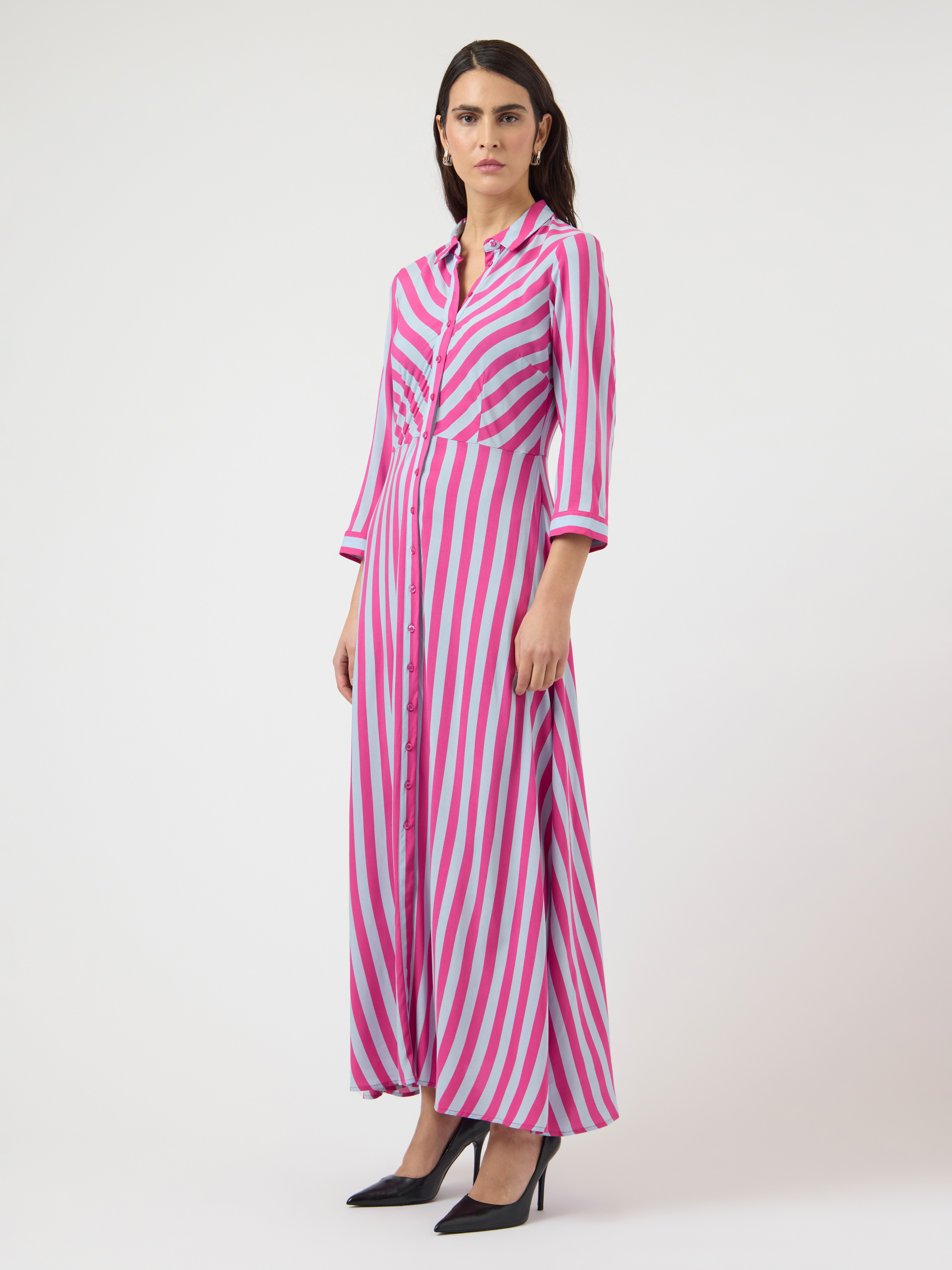 Y.A.S Hemdblusenkleid YASSAVANNA LONG SHIRT DRESS Sommerkleid, mit 3/4 Ärmel