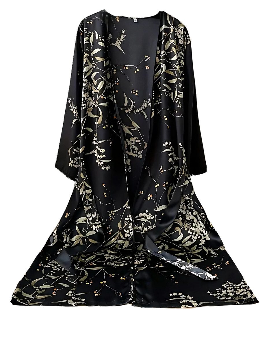 Elegant Love Morgenmantel Negligee mit Blumenmuster, Kimono mit V-Ausschnit günstig online kaufen