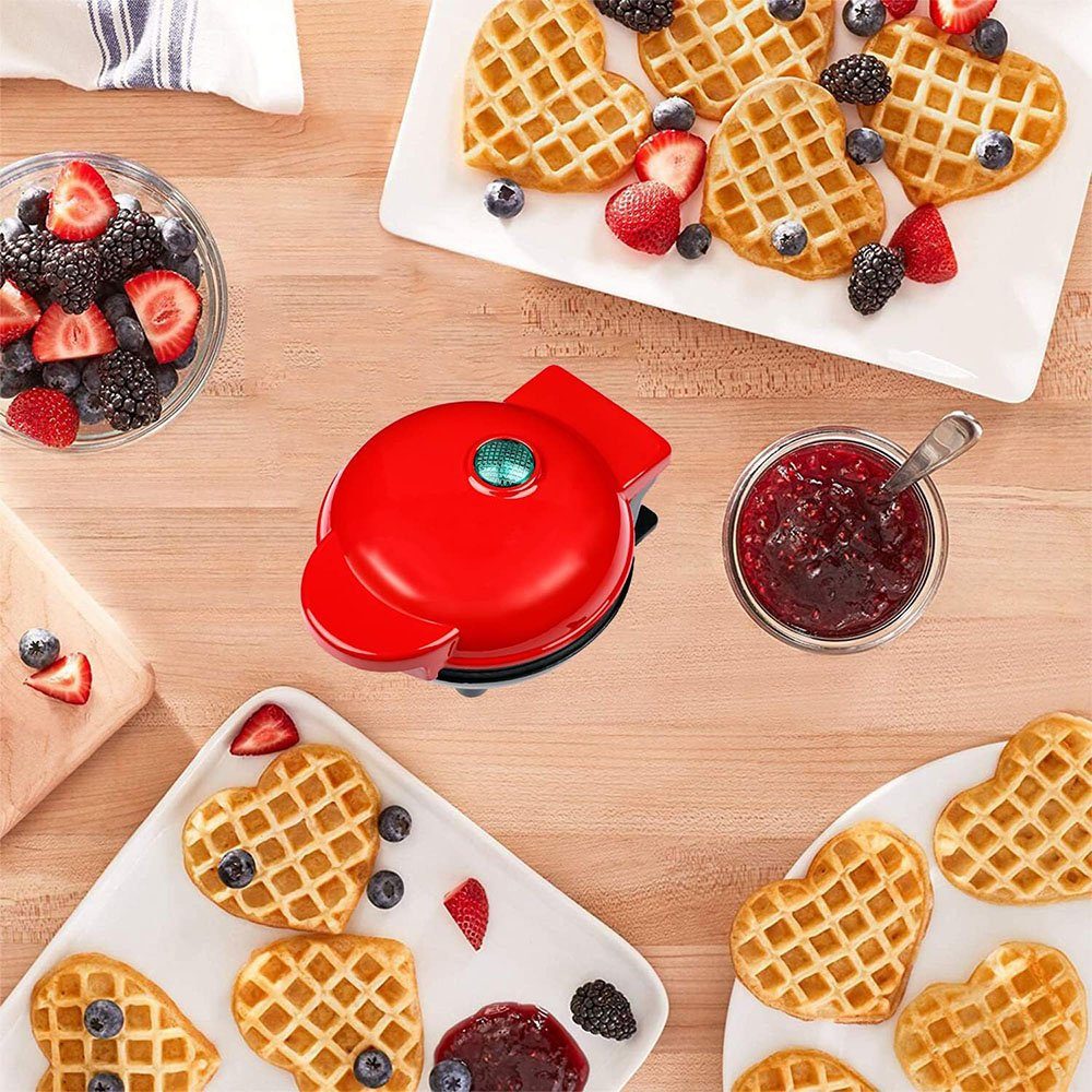 MOUTEN Sandwichmaker Antihaftbeschichtung mit Waffeleisen Mini-Herz-Waffeleisen, kleines