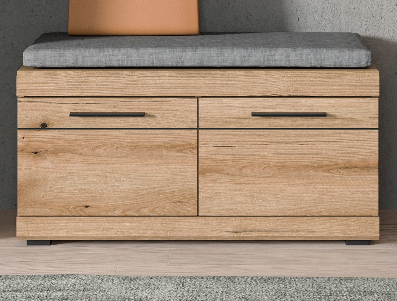 Inn.Furn Schuhbank Shawn (Garderobenbank in Evoke Eiche Dekor, 2-türig, 90 günstig online kaufen