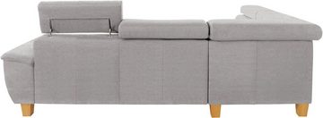 exxpo - sofa fashion Ecksofa Enya, L-Form, mit Kopfteilverstellung, wahlweise Bettfunktion u. Bettkasten