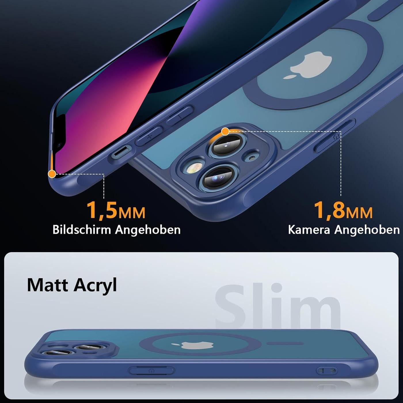 CoolGadget Handyhülle für Apple iPhone 13 6,1 Zoll, Kamera Schutz Hülle Silikon Hard Case Schutzhülle für Magsafe Zubehör