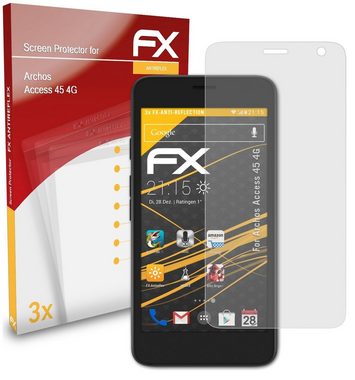 atFoliX Schutzfolie für Archos Access 45 4G, (3 Folien), Entspiegelnd und stoßdämpfend