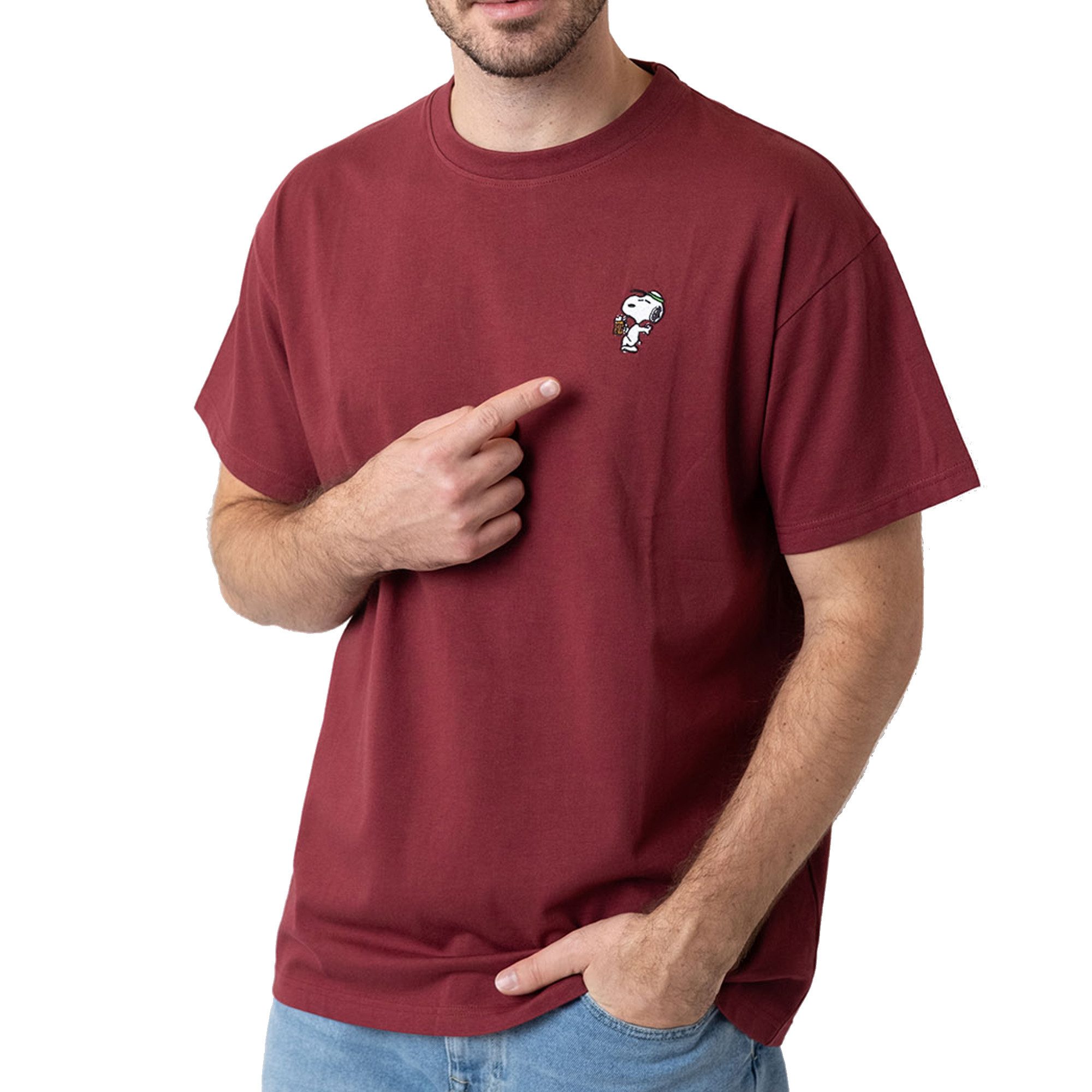 Bavarian Caps T-Shirt Bavarian Caps T-Shirt "Peanuts: Prost, Snoopy" - dunkelrot (T-Shirt, T-Shirt)