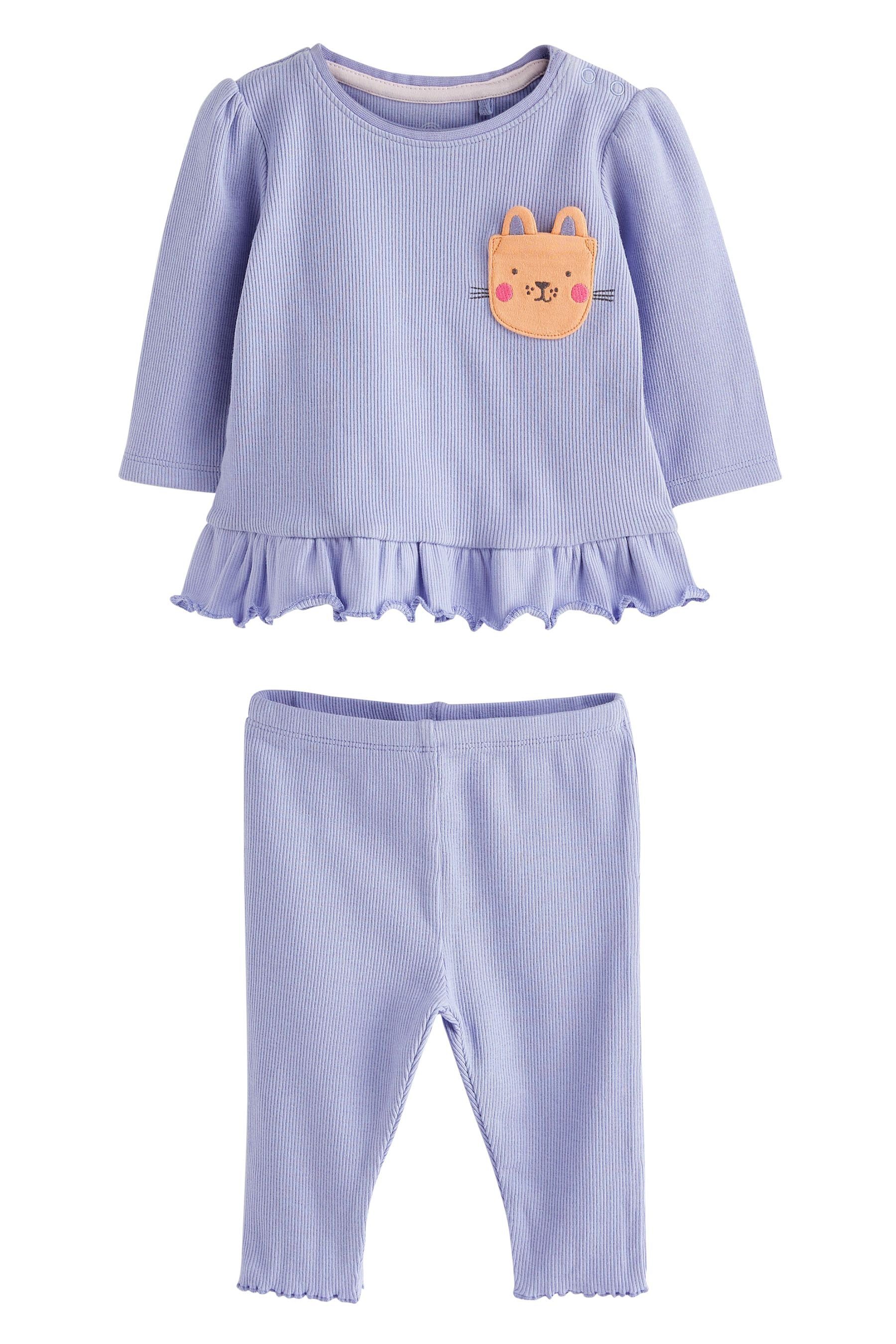 Next Shirt & Leggings T-Shirts im (6-tlg) Lilac Purple und 6-teiligen Leggings Baby-Set