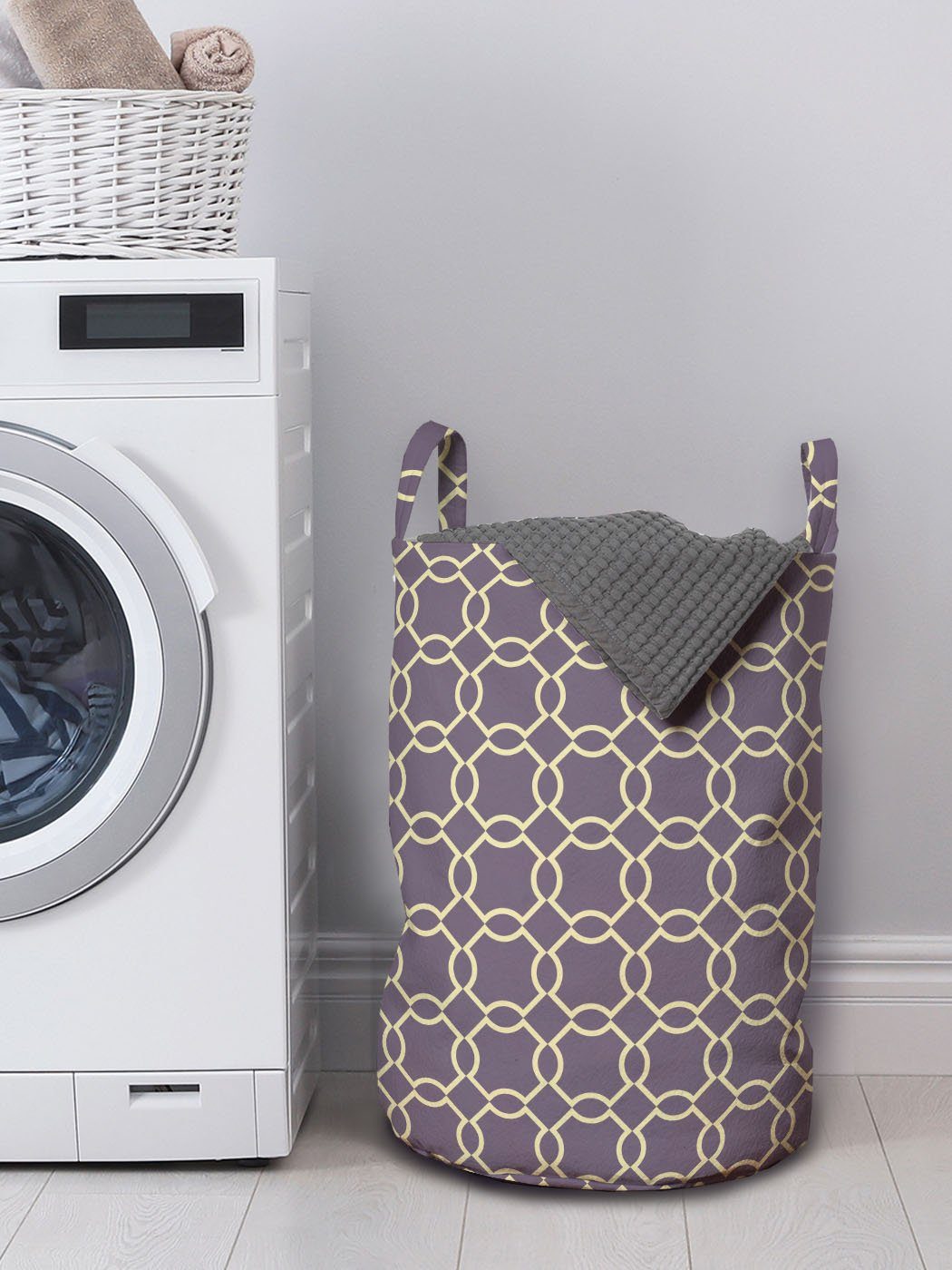 Abakuhaus Wäschesäckchen Wäschekorb Linien Geometrisch mit Kordelzugverschluss Vivid Waschsalons, für Griffen Abstrakte