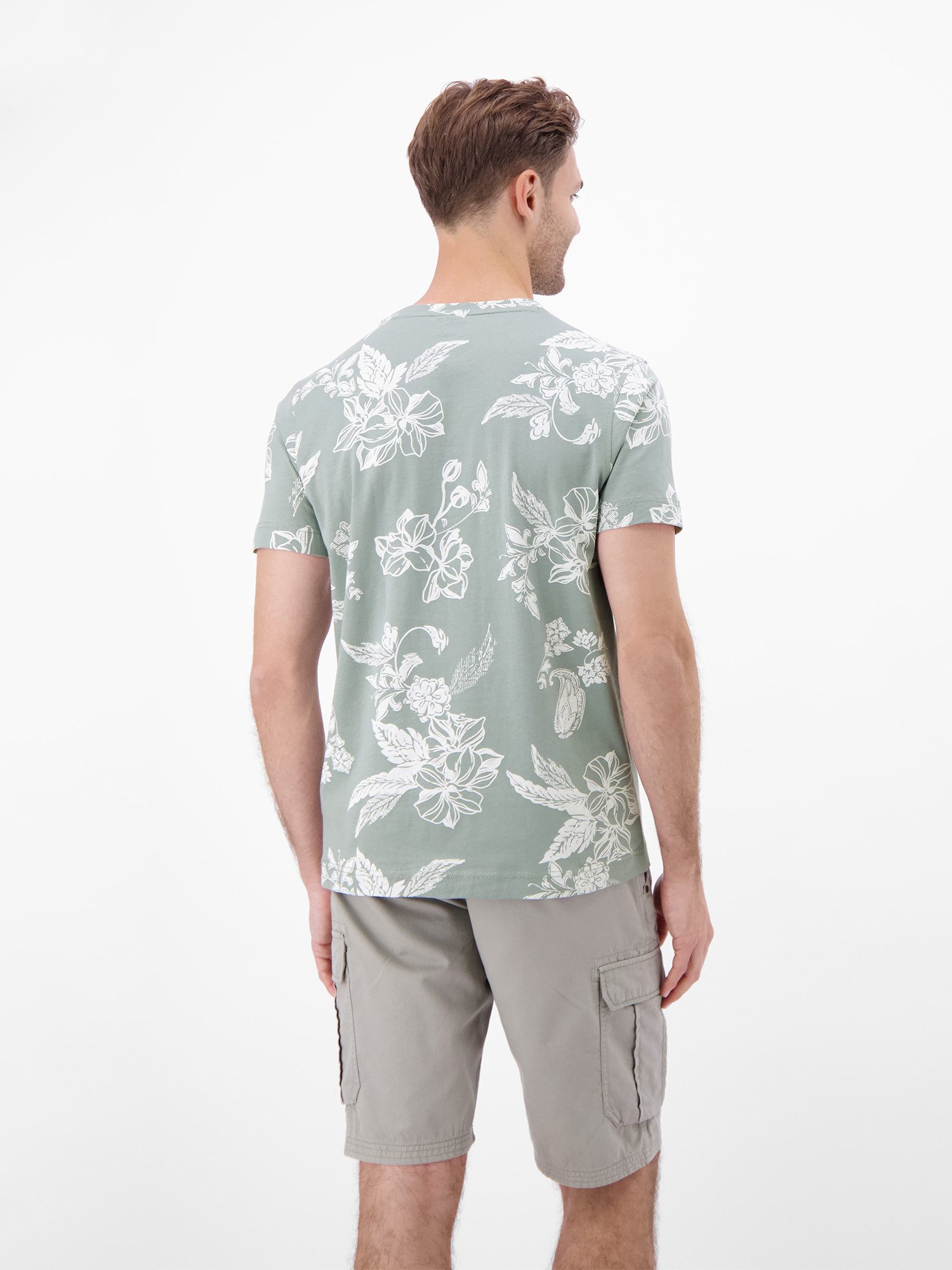 LERROS T-Shirt T-Shirt mit O-Neck und floralem All-over-Print