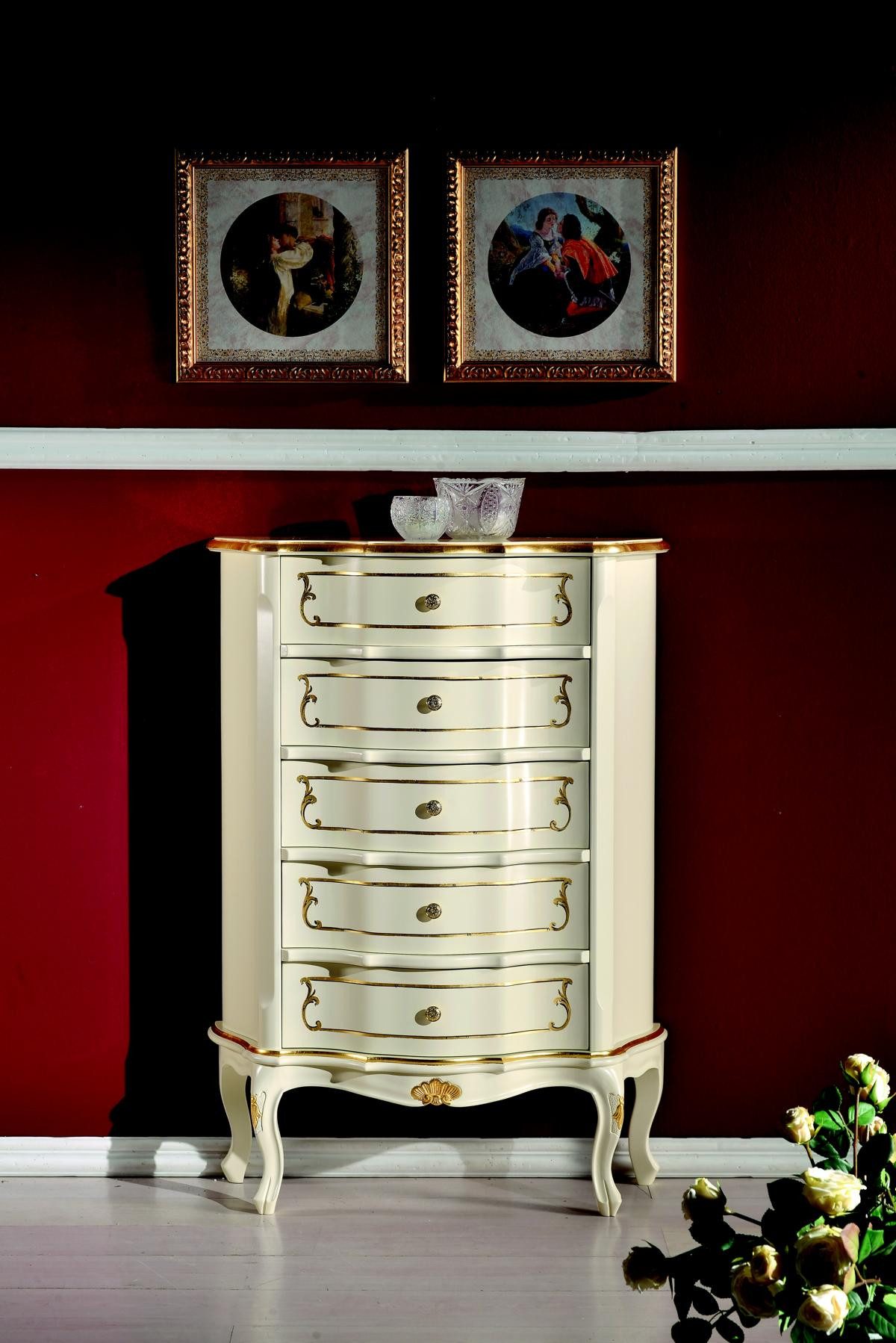 Kommode Barocke Designer Kommode in Weiß – Italienische Möbelstücke