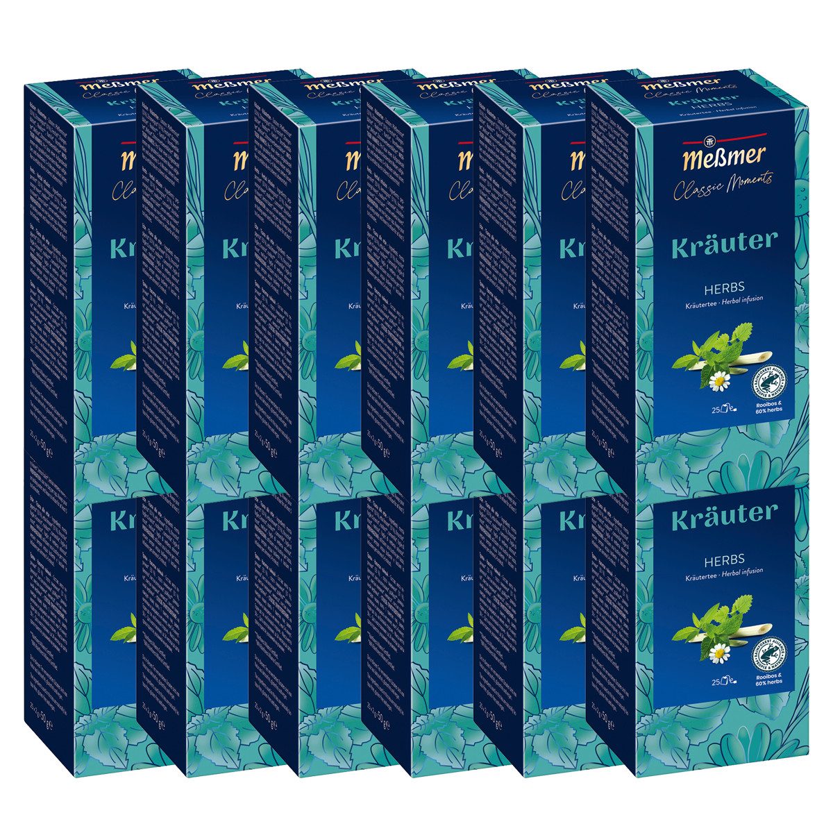 Meßmer Tee, Meßmer Kräutertee 6 Kräuter Mischung wohlschmeckend 12er Pack