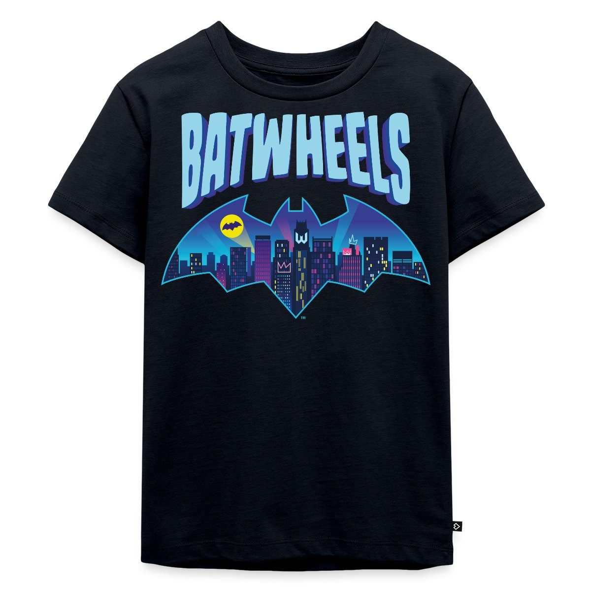 T-Shirt Batwheels Batman-Symbol Mit Skyline Von Gotham Kinder Premium T-Shirt