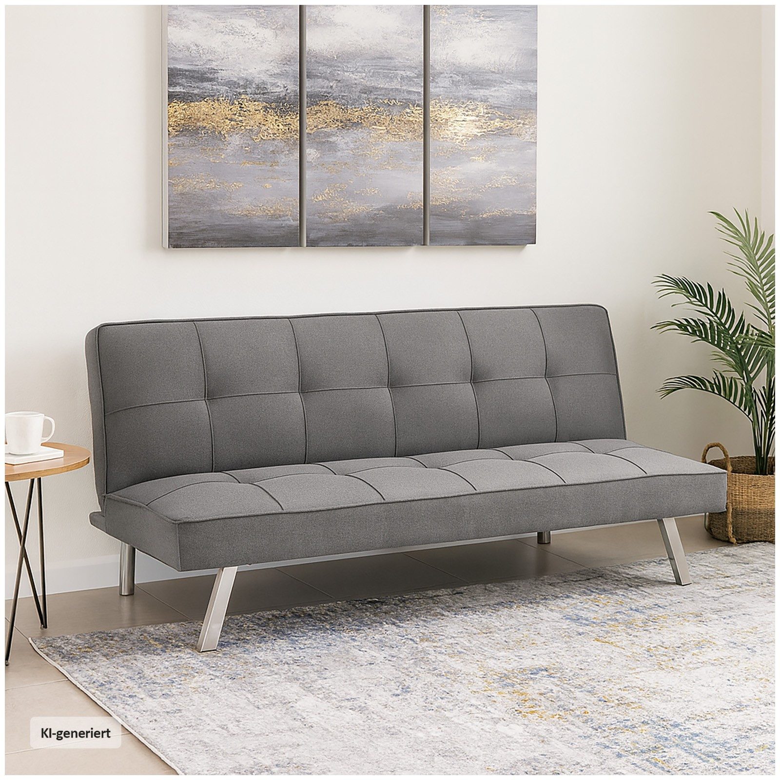 Schlafsofa Klappsofa Grau Milena